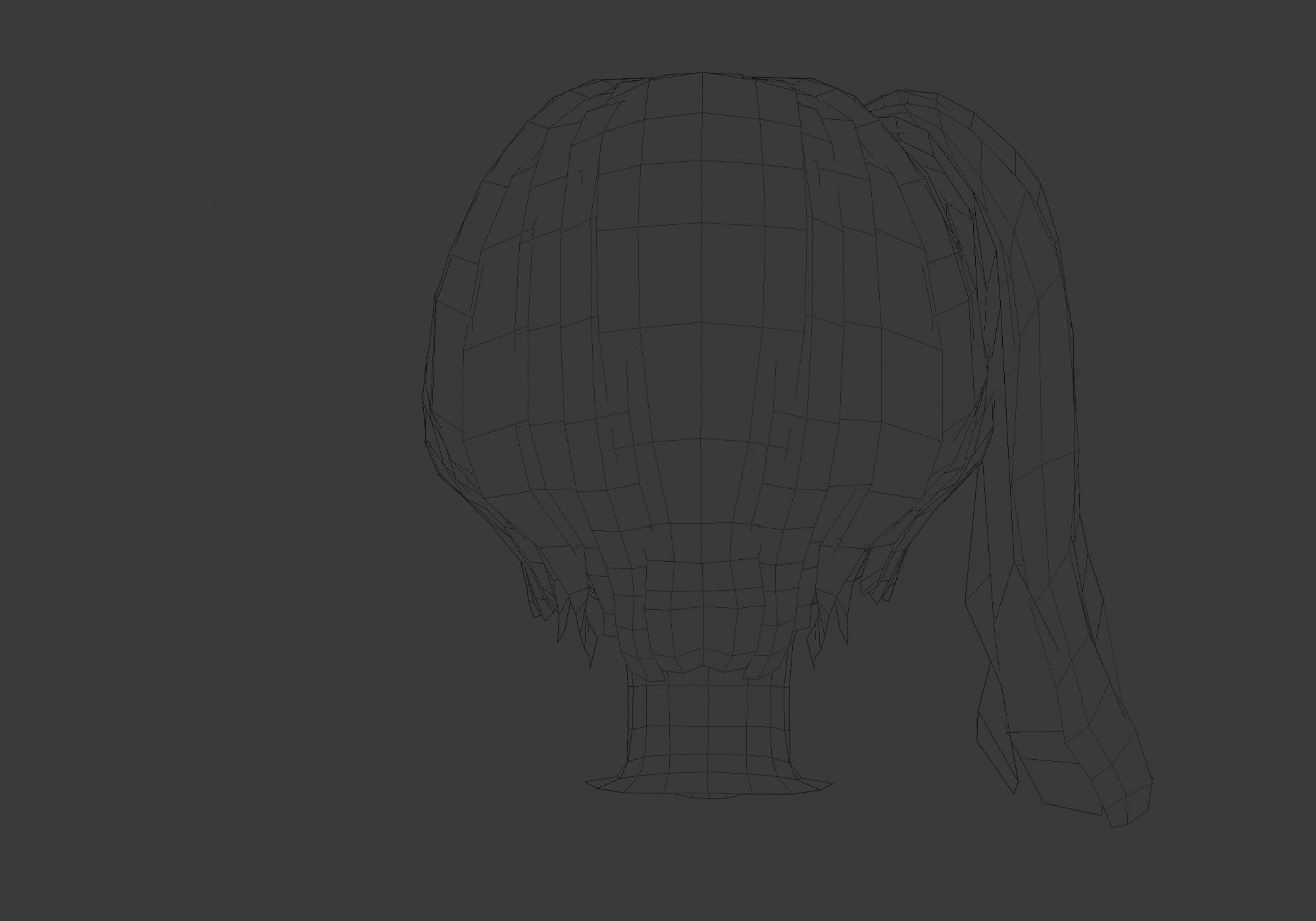 hairstyle in 4 colors Low-poly 3D model_9