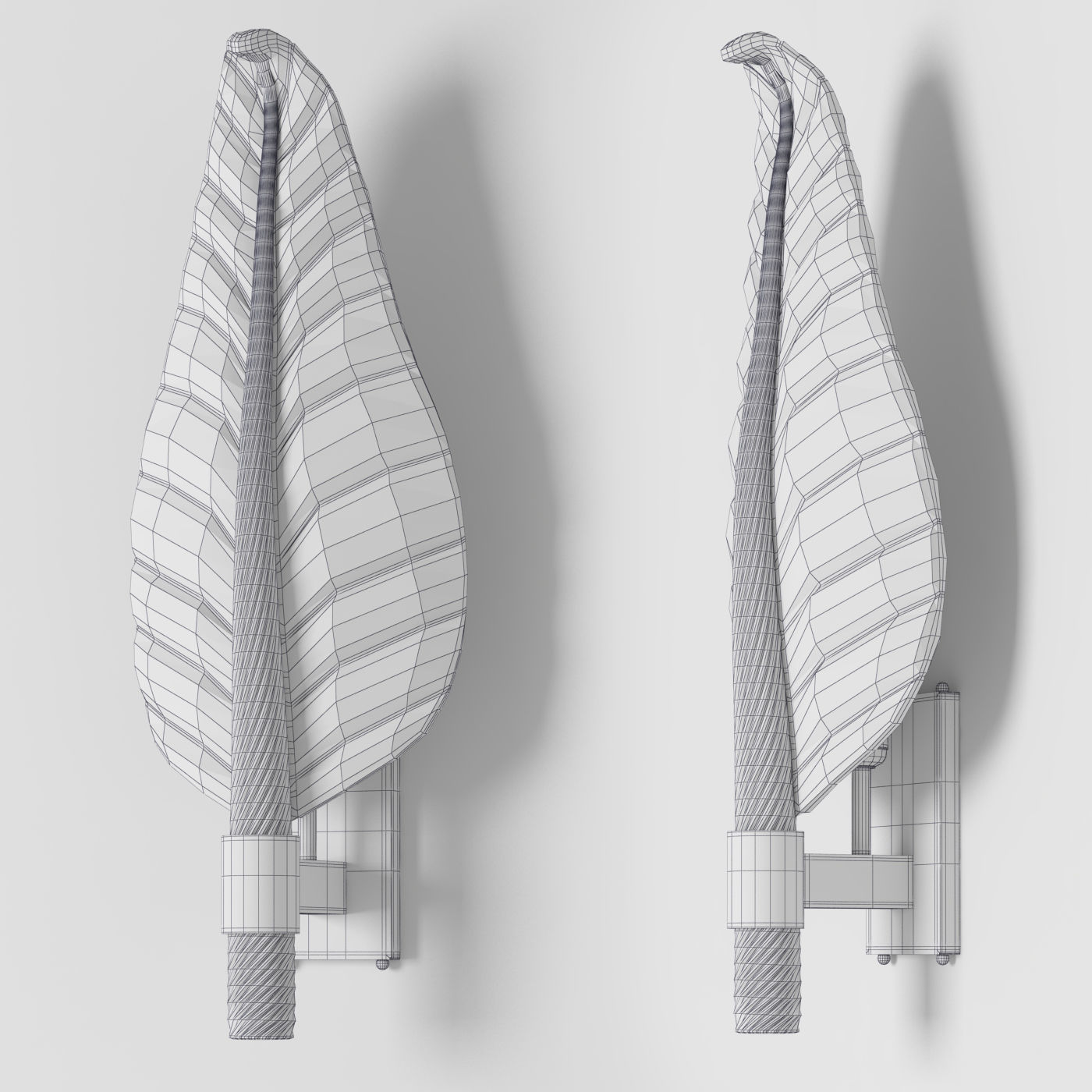 Chairish Large Scale Murano Glass Leaf sconce 3D model_2