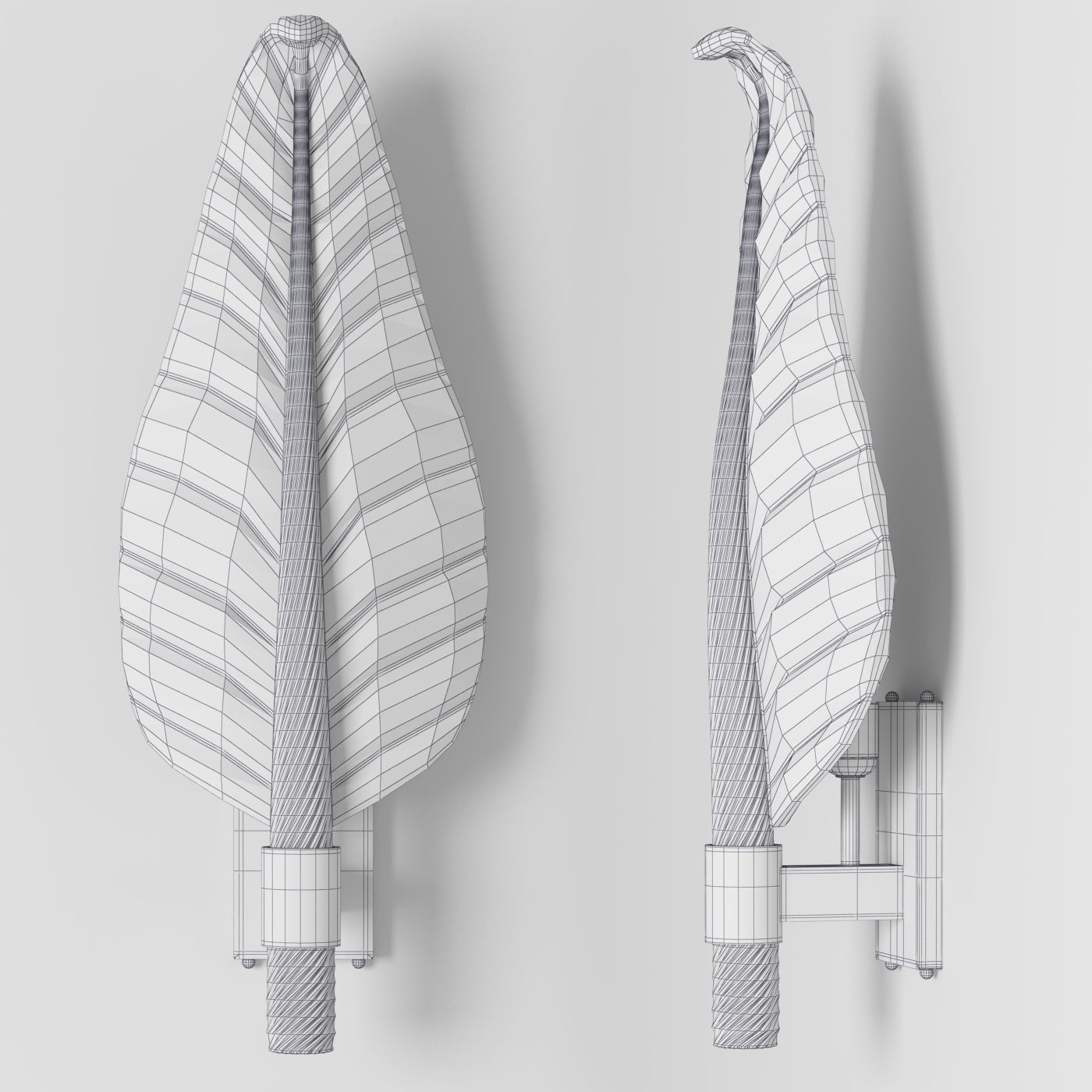 Chairish Large Scale Murano Glass Leaf sconce 3D model_3