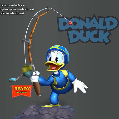 Donald Duck - Fishing 3D print model