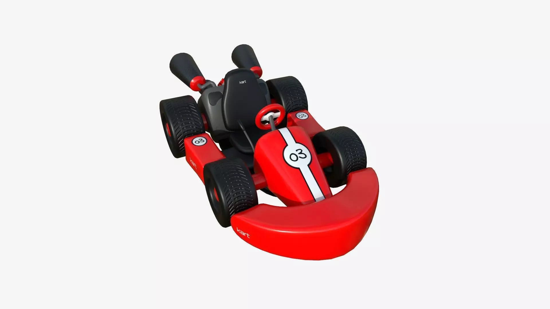 Cartoon Kart C01 Red - Vehicle Racing Design Low-poly 3D model_0