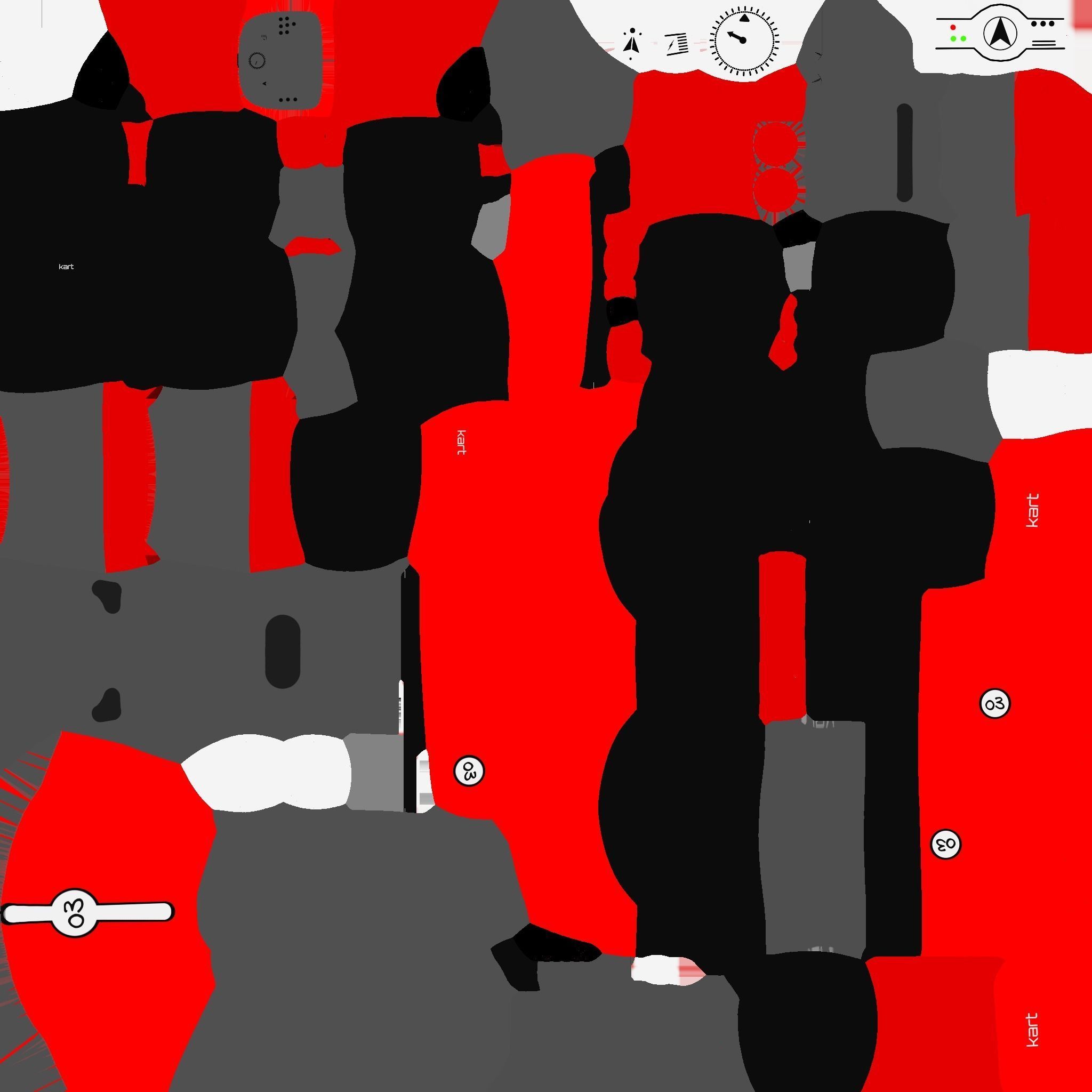 Cartoon Kart C01 Red - Vehicle Racing Design Low-poly 3D model_21