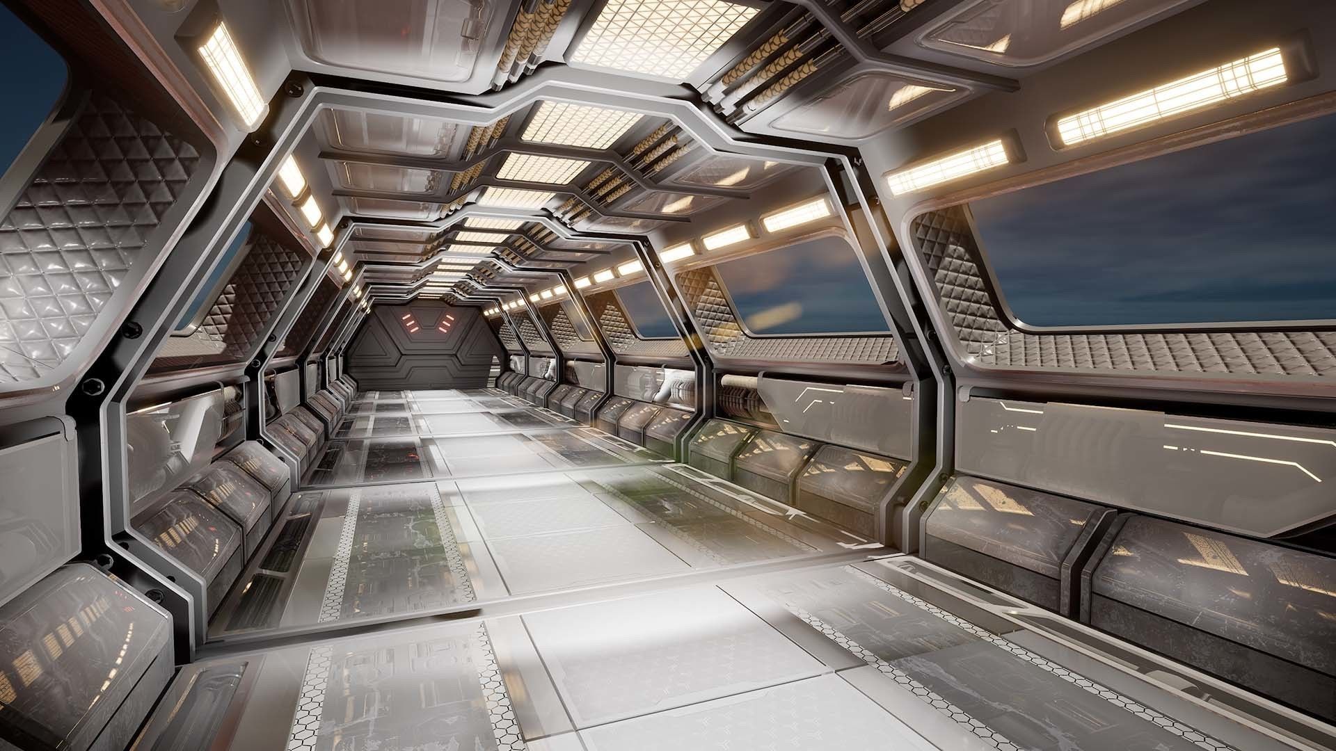 Modular Sci-Fi corridor vol 1 PBR Low-poly 3D model_1