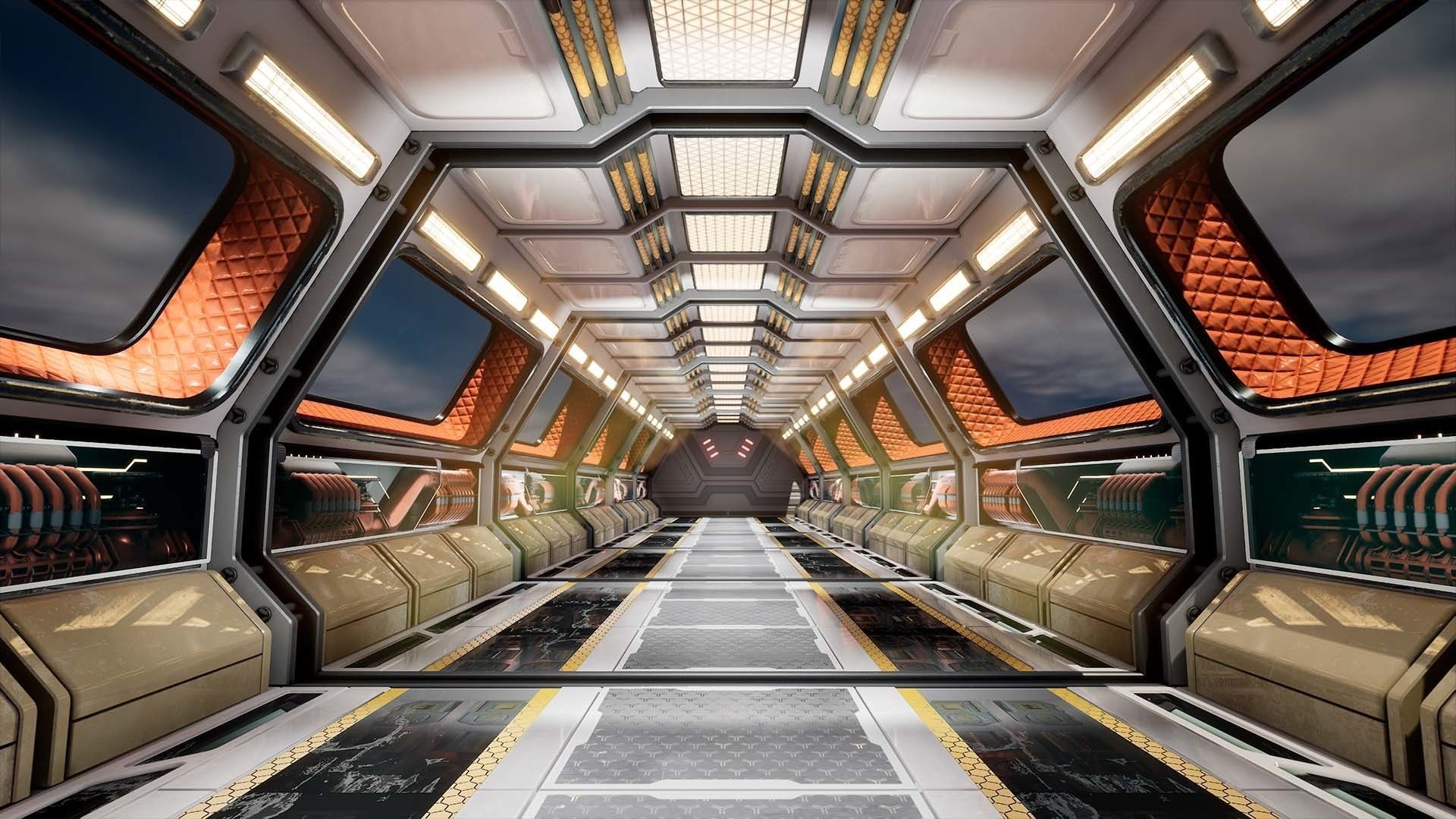 Modular Sci-Fi corridor vol 1 PBR Low-poly 3D model_2
