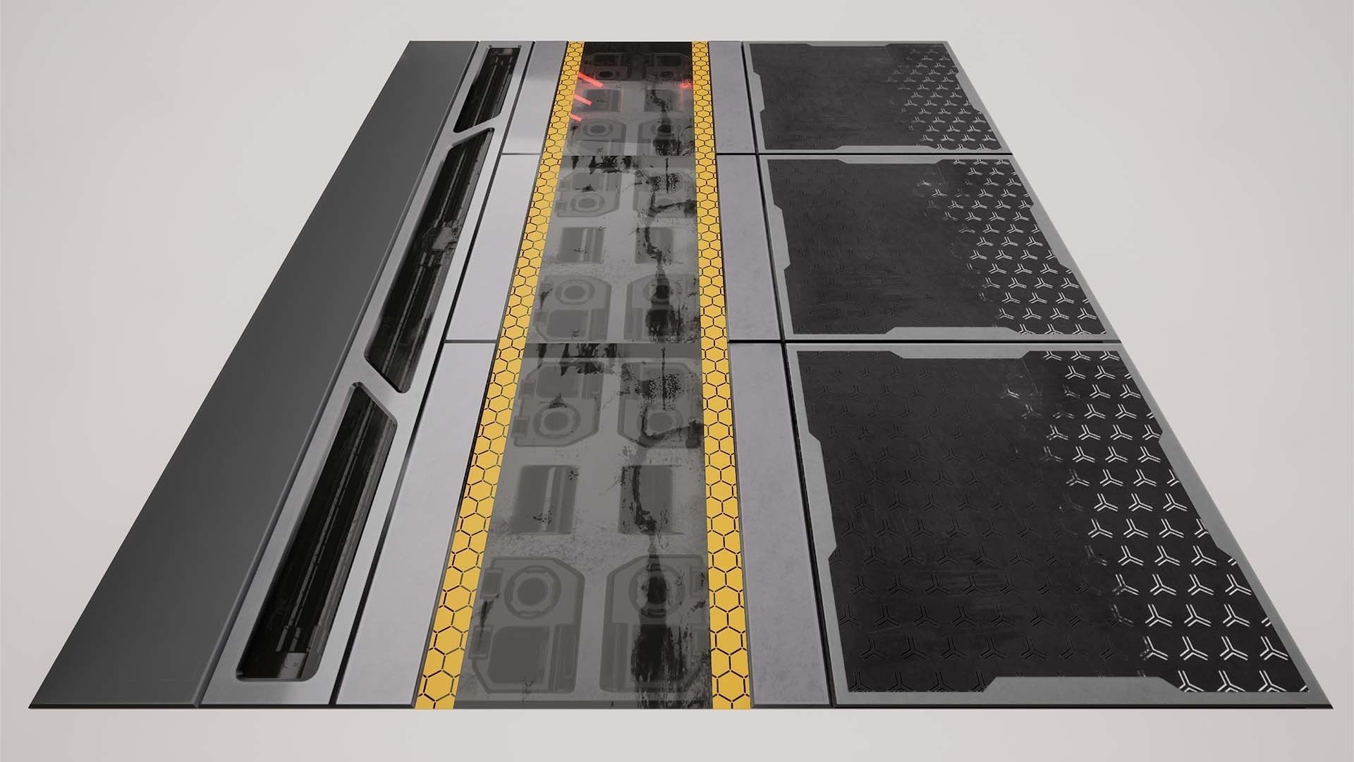 Modular Sci-Fi corridor vol 1 PBR Low-poly 3D model_17