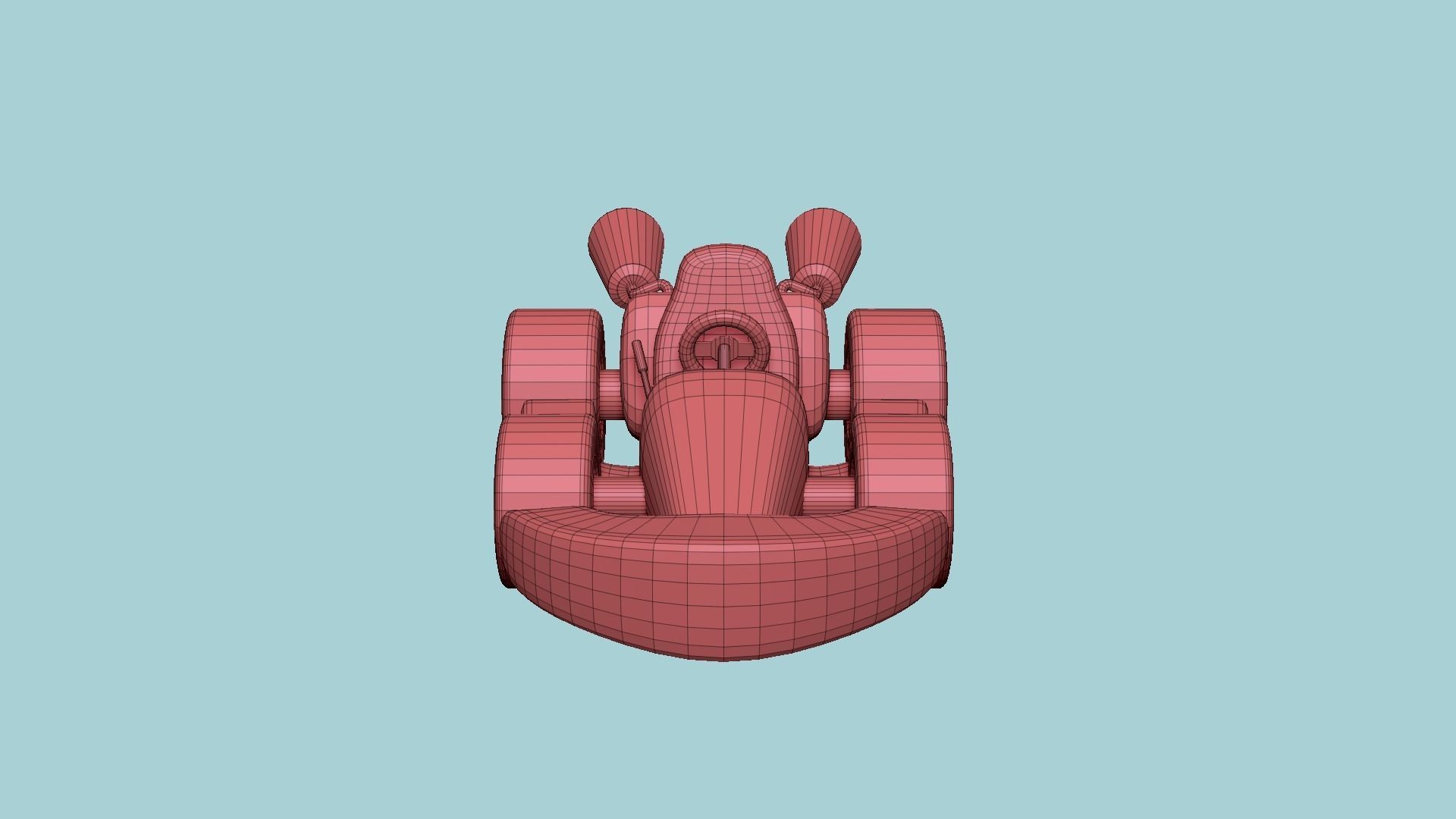 Cartoon Kart C02 Blue - Vehicle Racing Design Low-poly 3D model_15