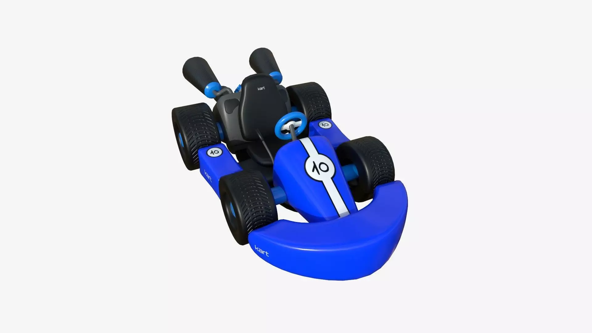 Cartoon Kart C02 Blue - Vehicle Racing Design Low-poly 3D model_0