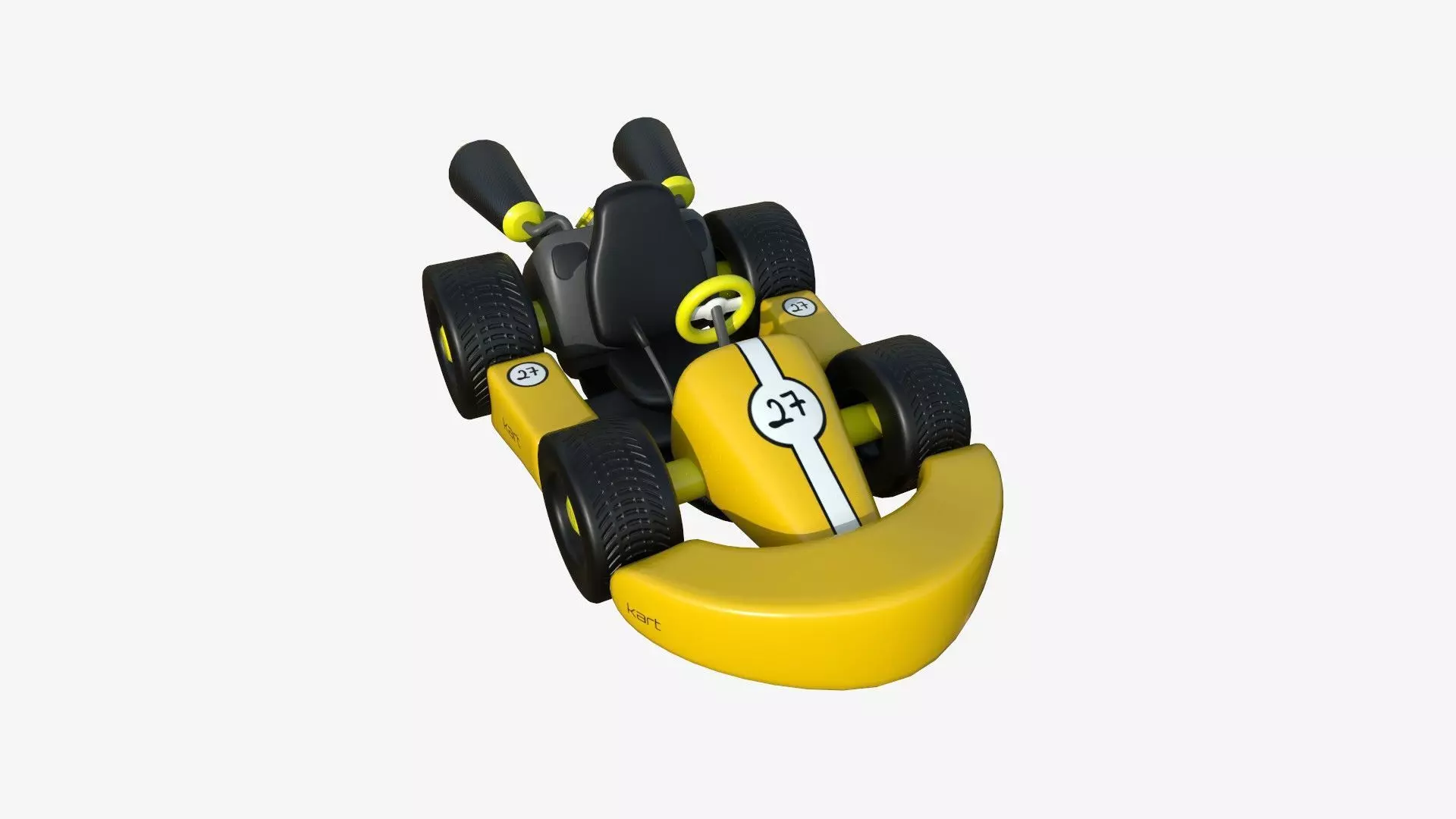 Cartoon Kart C03 Yellow - Vehicle Racing Design Low-poly 3D model_0