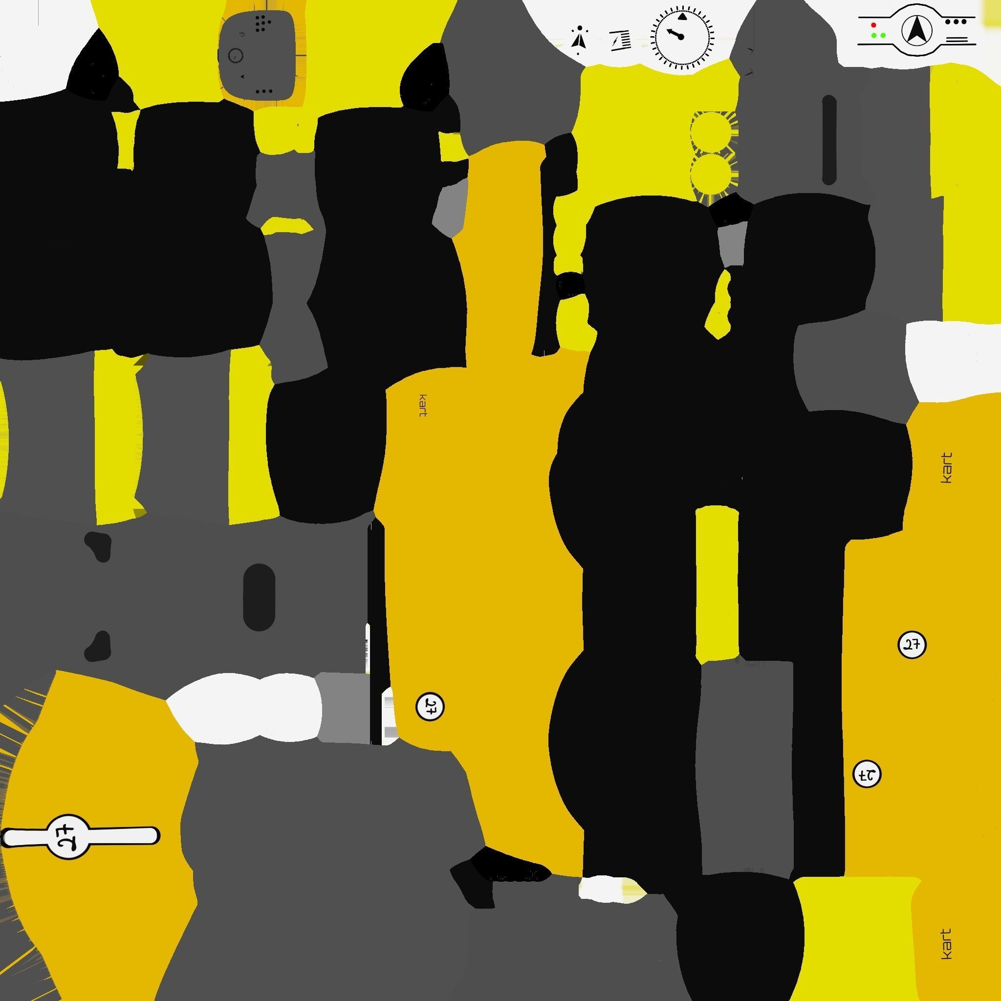 Cartoon Kart C03 Yellow - Vehicle Racing Design Low-poly 3D model_21