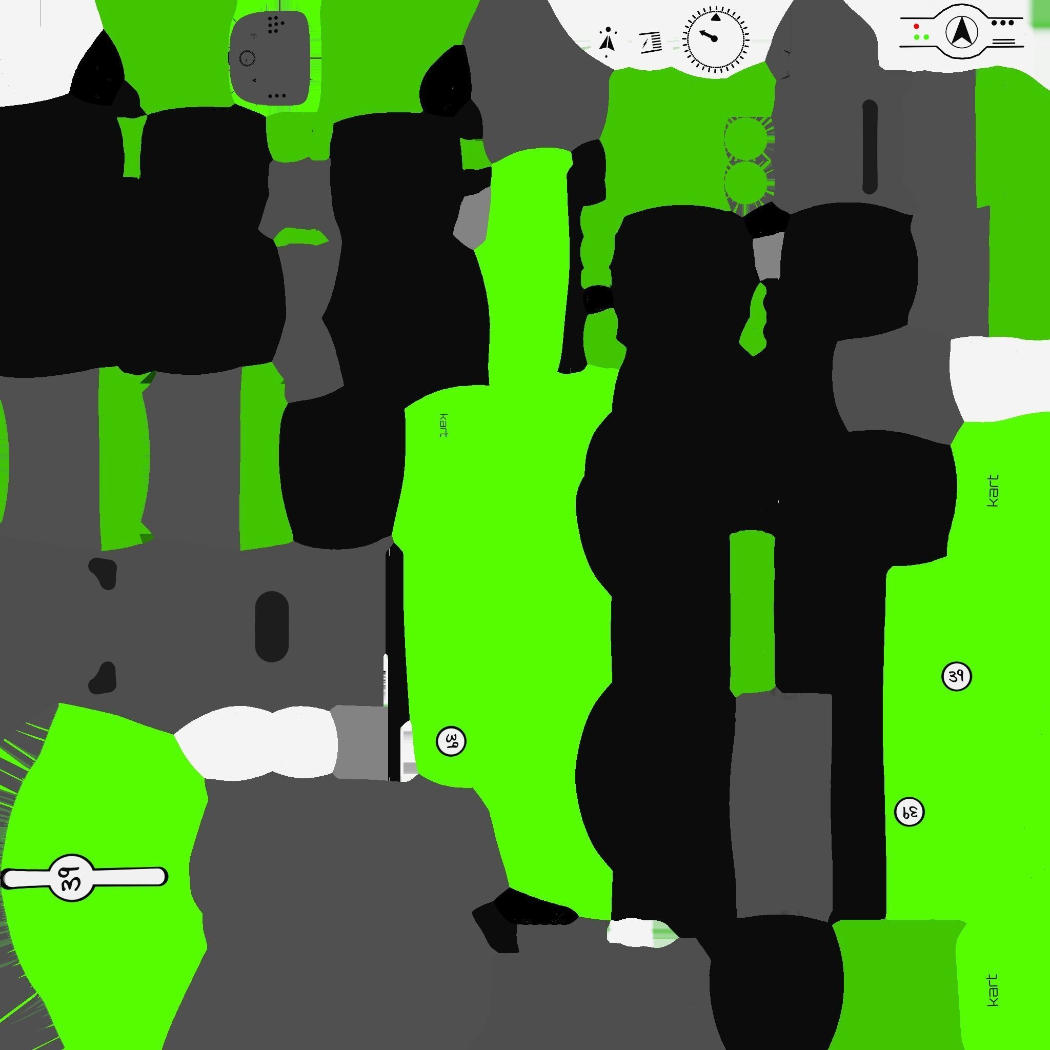 Cartoon Kart C04 Green - Vehicle Racing Design Low-poly 3D model_21