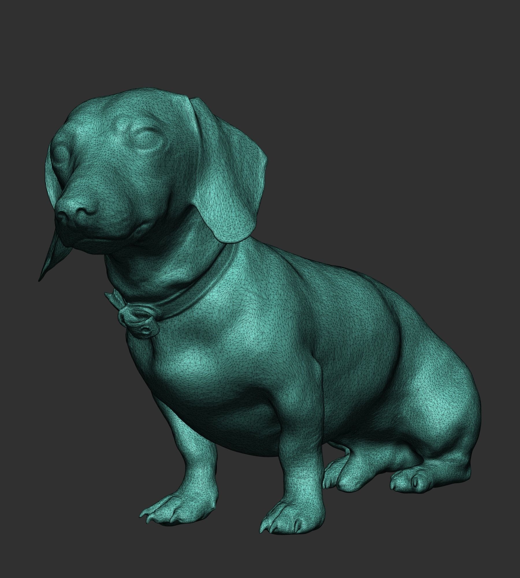 Dachshund dog 26 Low-poly 3D model_7