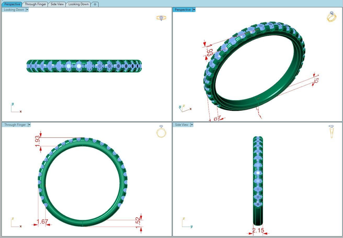 Ring157 gold diamond eternity ring 3D print model_5