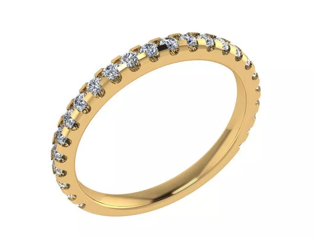 Ring157 gold diamond eternity ring 3D print model_0