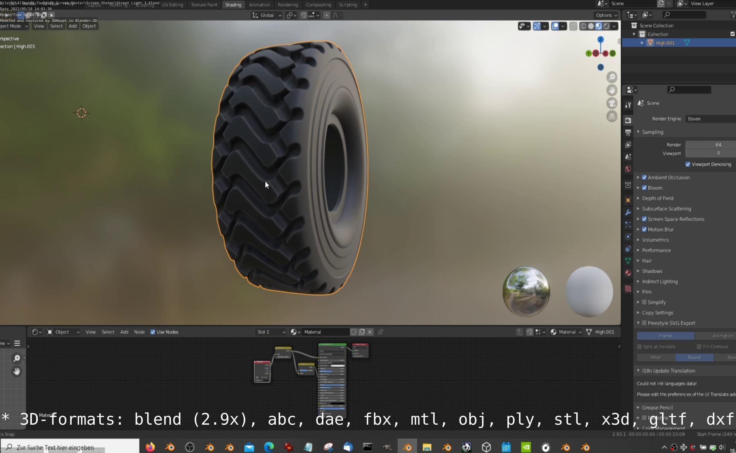 Wheel Loader Tyre High Poly Version 3D model_29