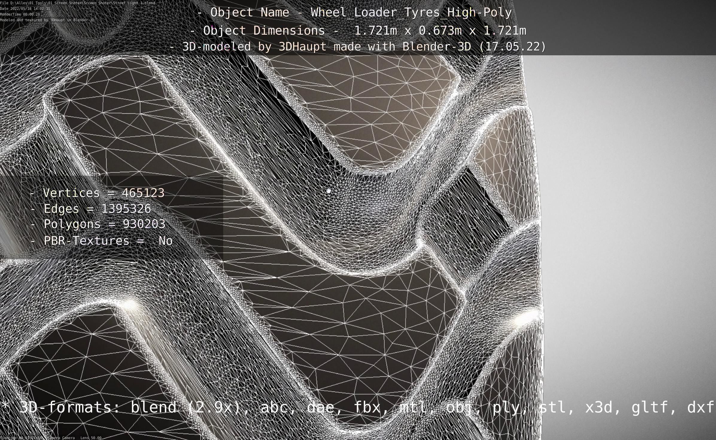 Wheel Loader Tyre High Poly Version 3D model_114