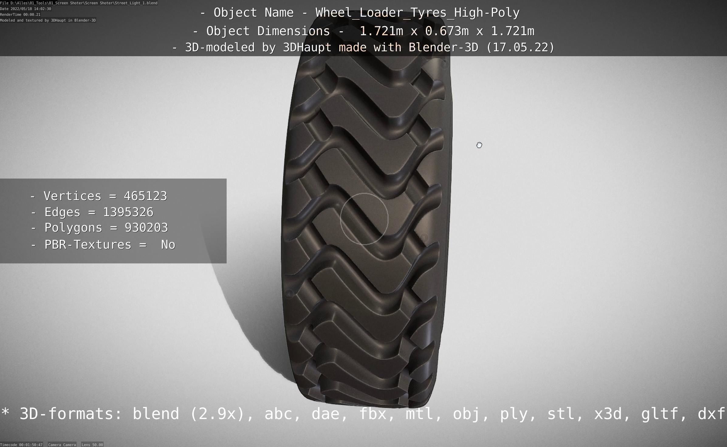 Wheel Loader Tyre High Poly Version 3D model_23