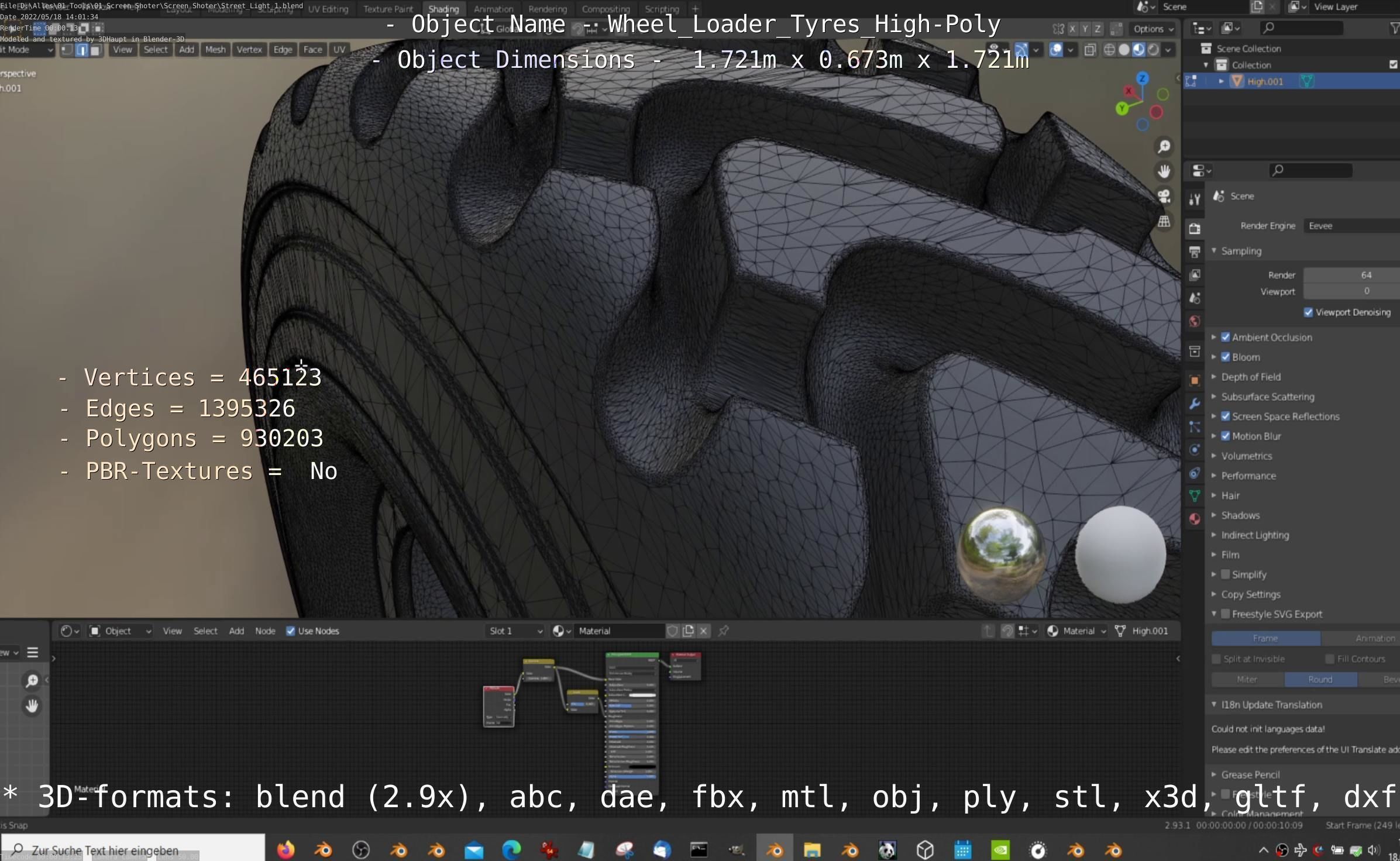 Wheel Loader Tyre High Poly Version 3D model_41