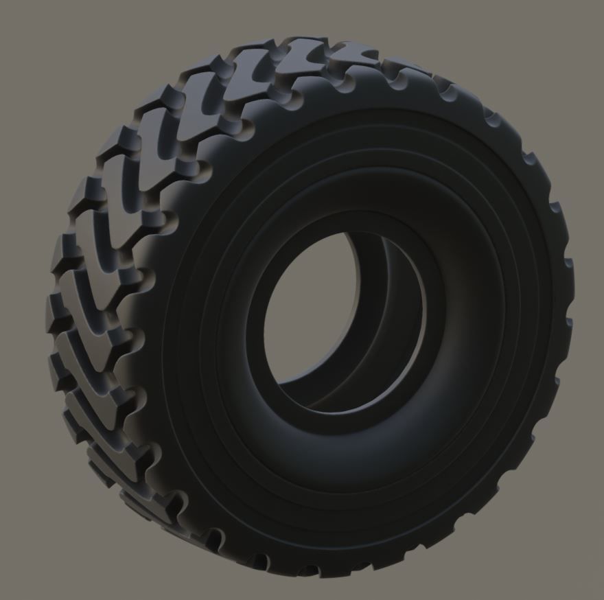 Wheel Loader Tyre High Poly Version 3D model_7