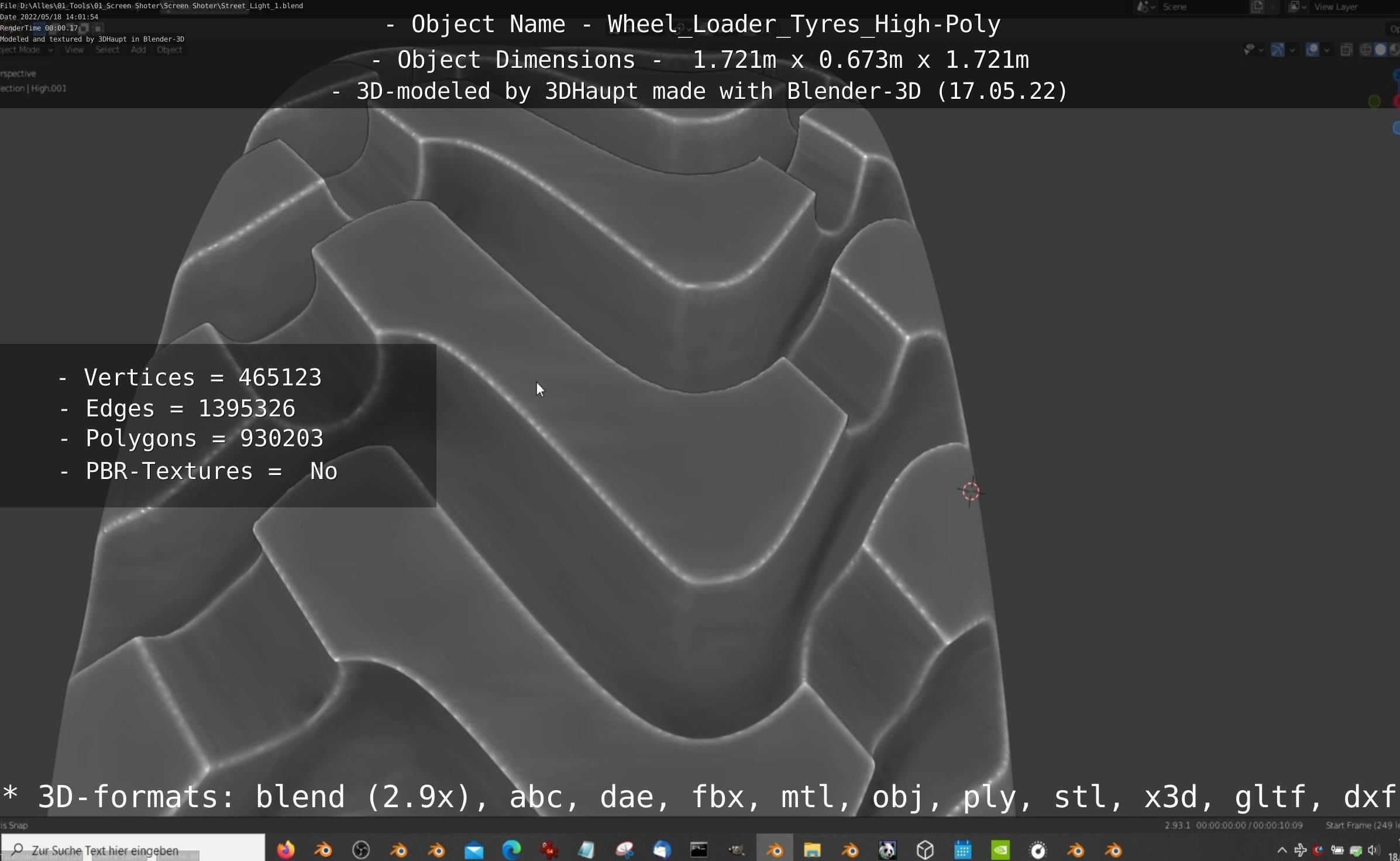 Wheel Loader Tyre High Poly Version 3D model_84