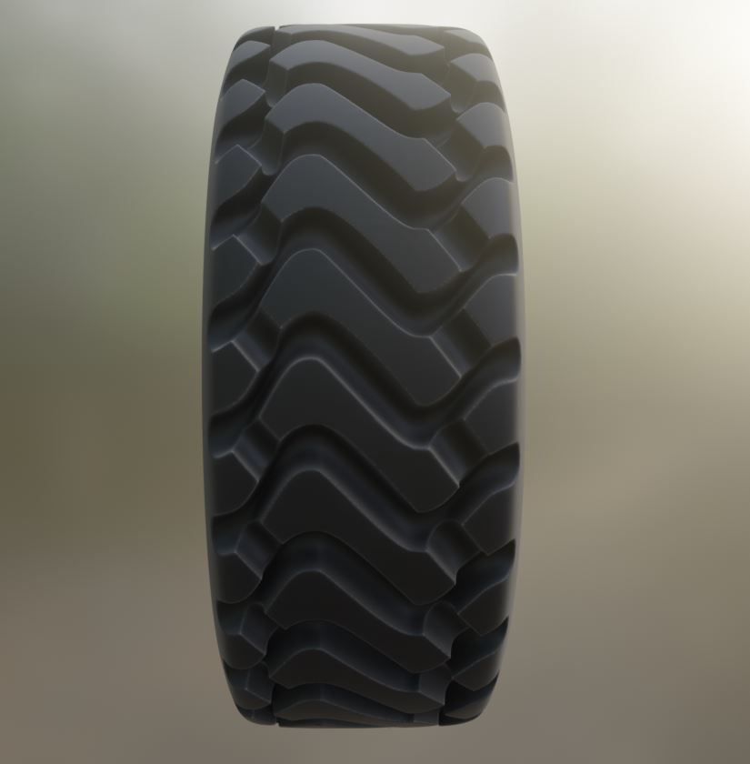 Wheel Loader Tyre High Poly Version 3D model_4