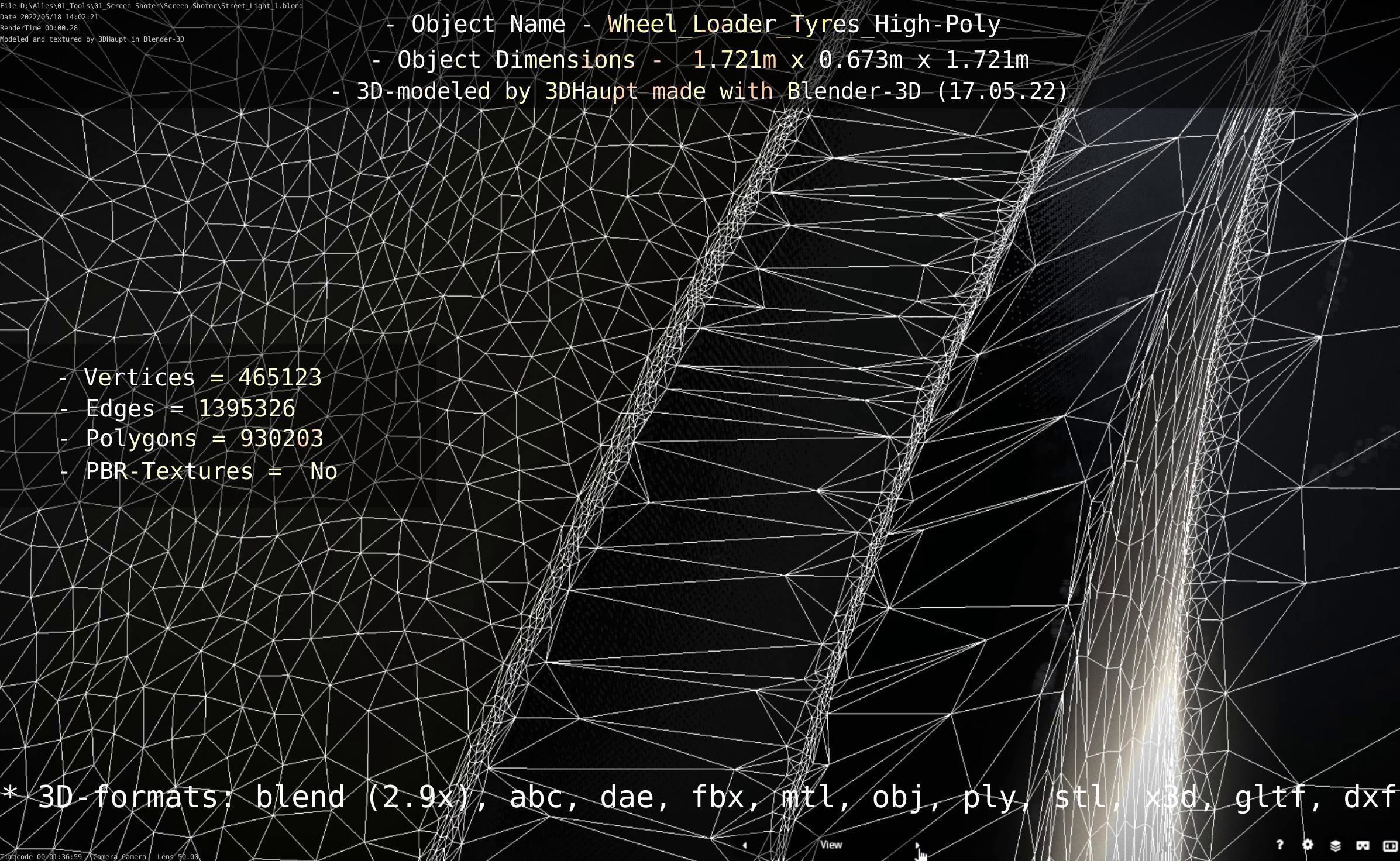 Wheel Loader Tyre High Poly Version 3D model_43