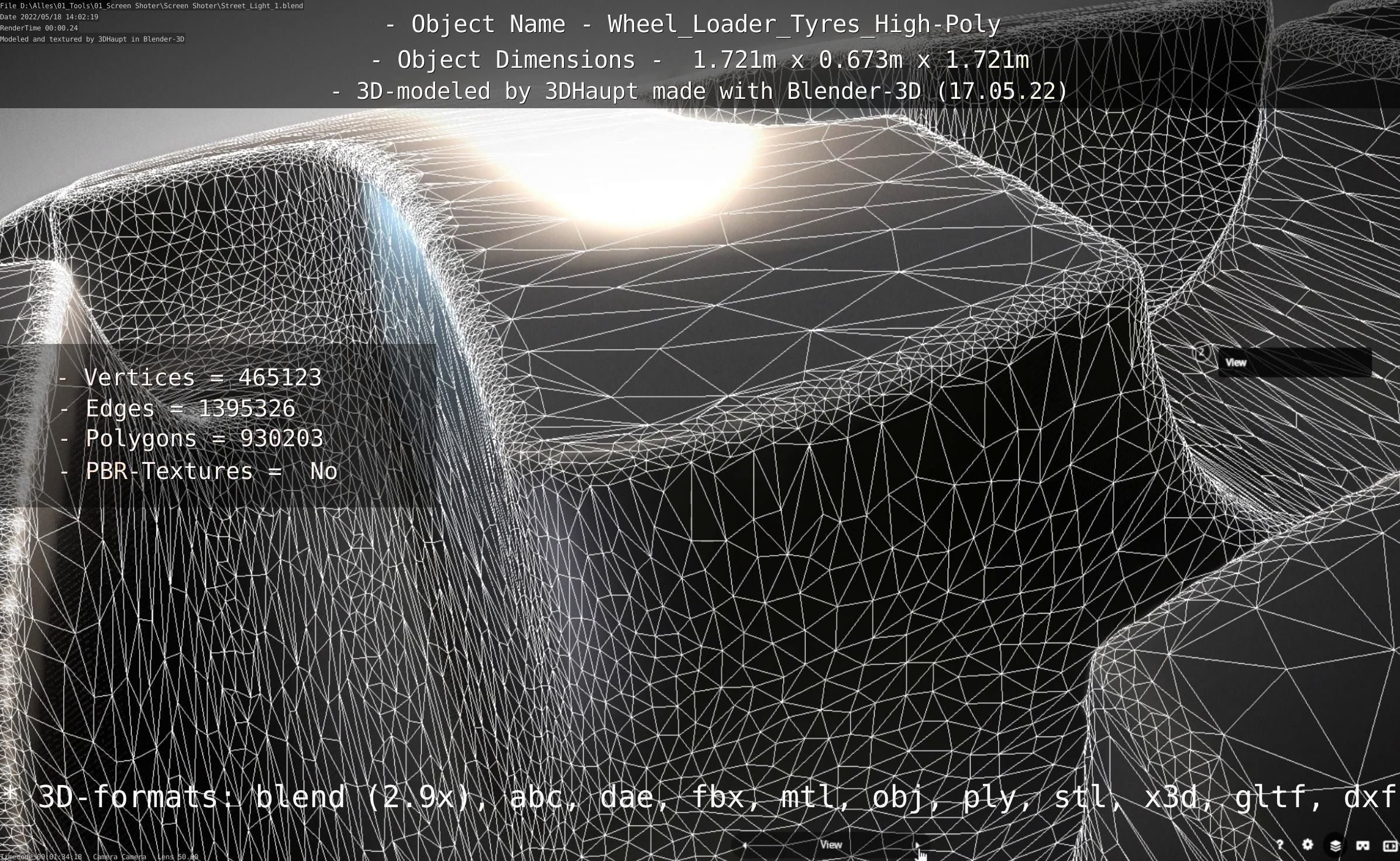 Wheel Loader Tyre High Poly Version 3D model_116