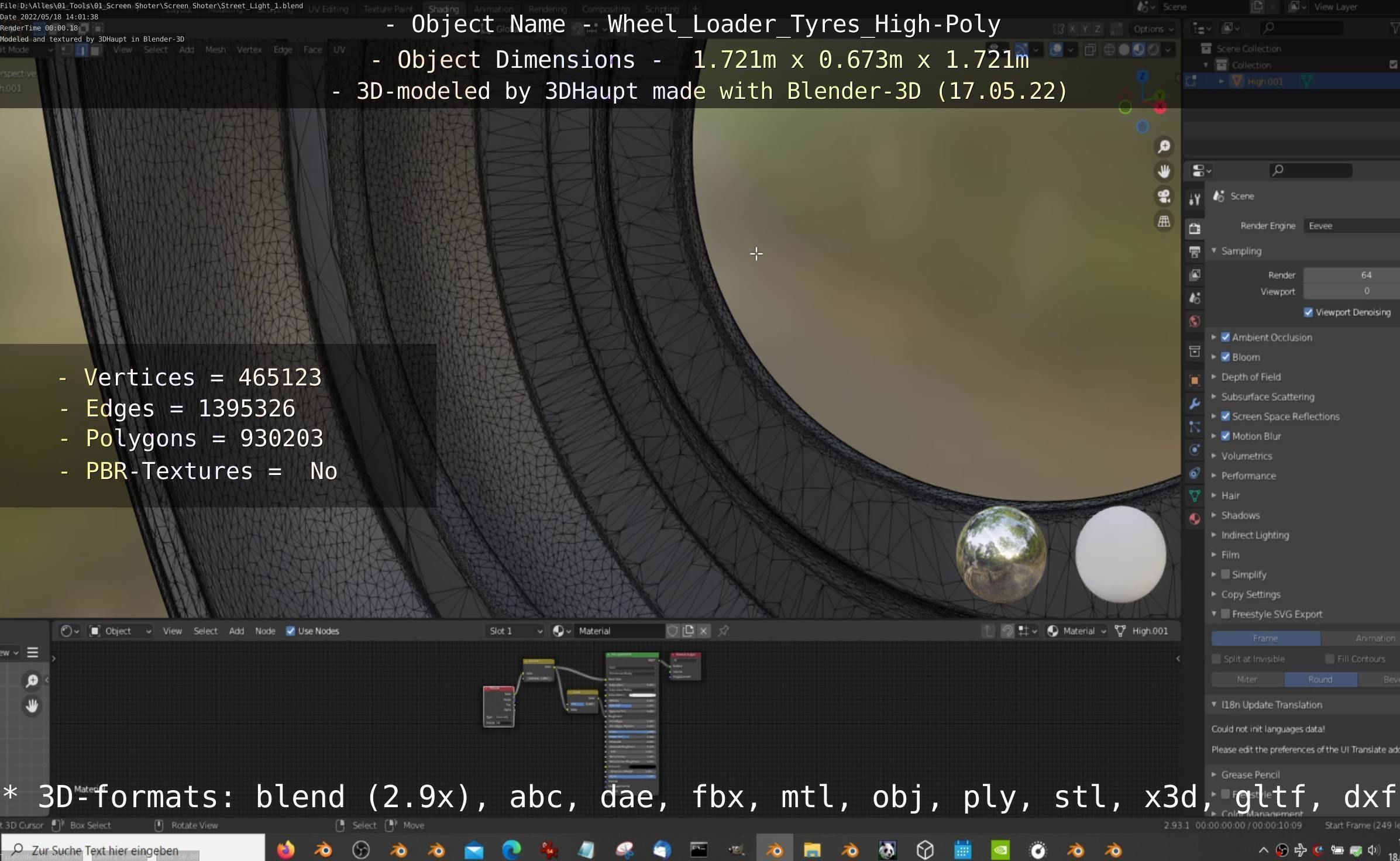 Wheel Loader Tyre High Poly Version 3D model_62