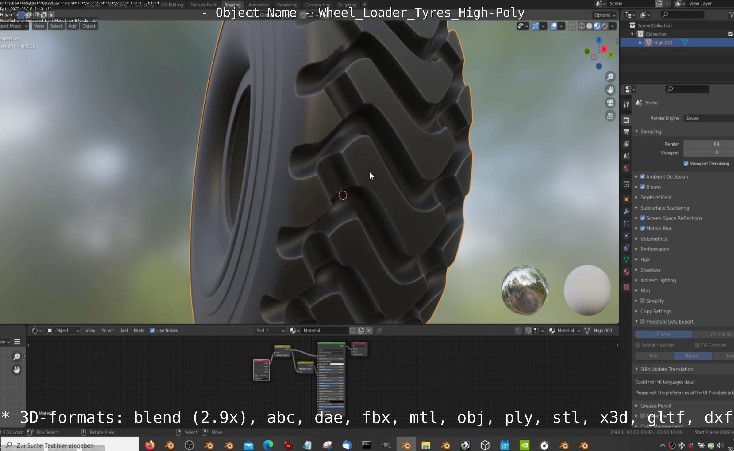 Wheel Loader Tyre High Poly Version 3D model_33