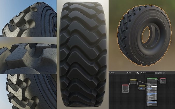 Wheel Loader Tyre High Poly Version 3D model