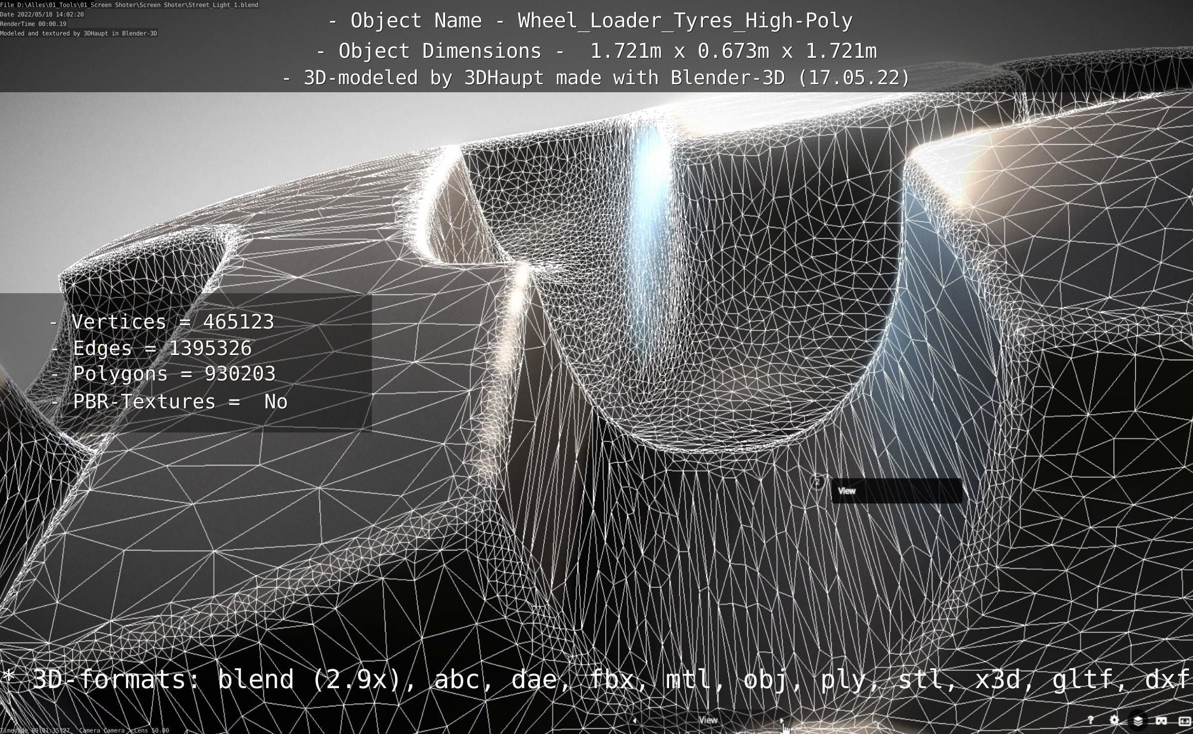Wheel Loader Tyre High Poly Version 3D model_139