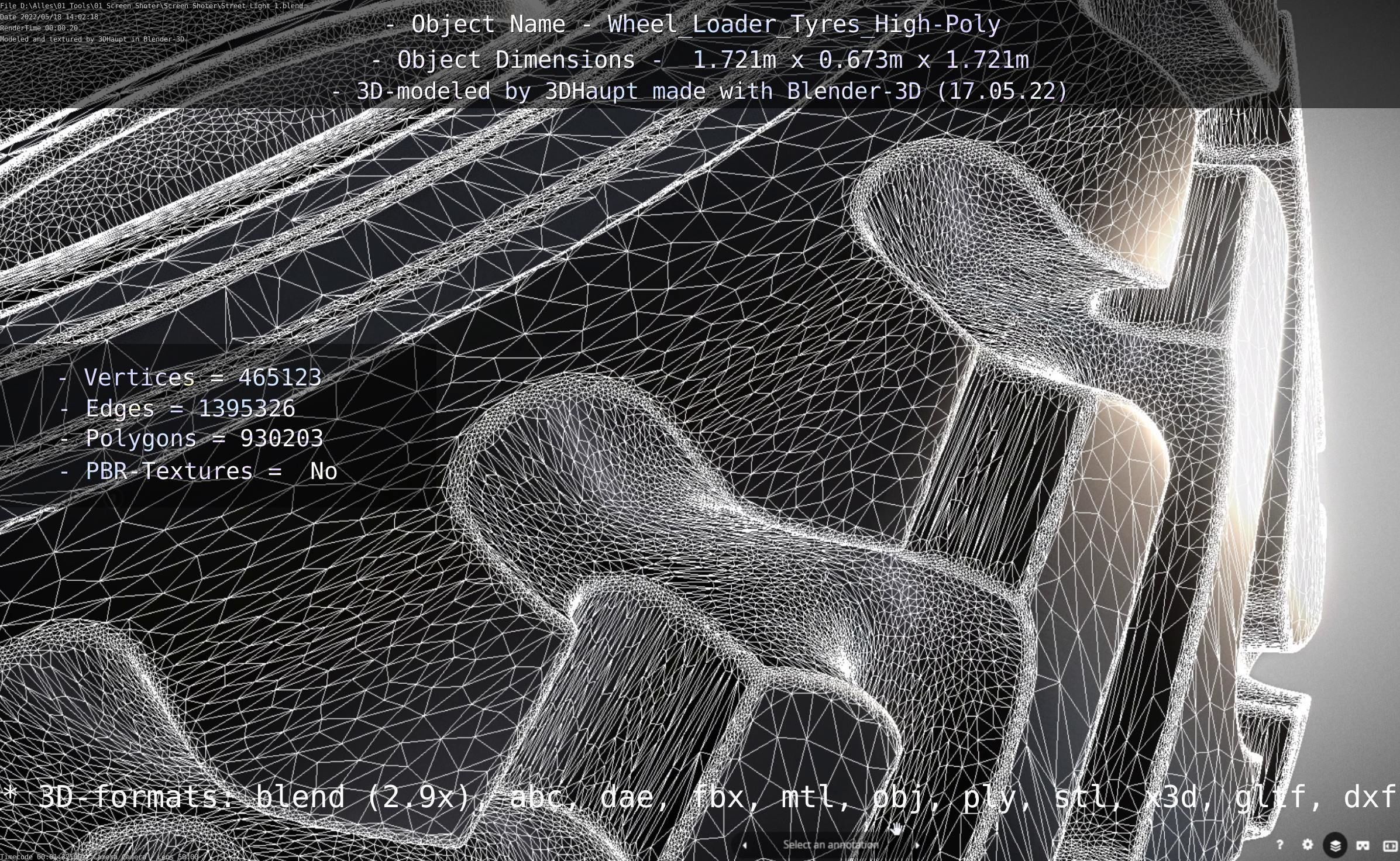 Wheel Loader Tyre High Poly Version 3D model_144