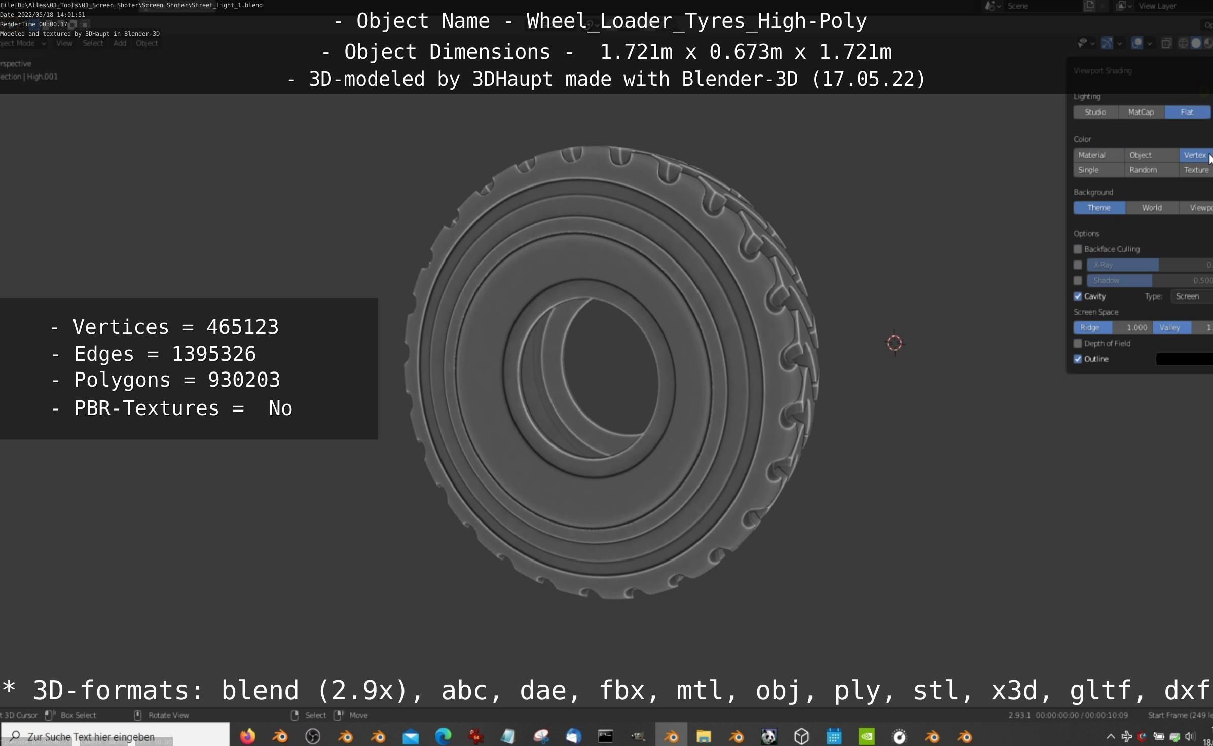 Wheel Loader Tyre High Poly Version 3D model_14