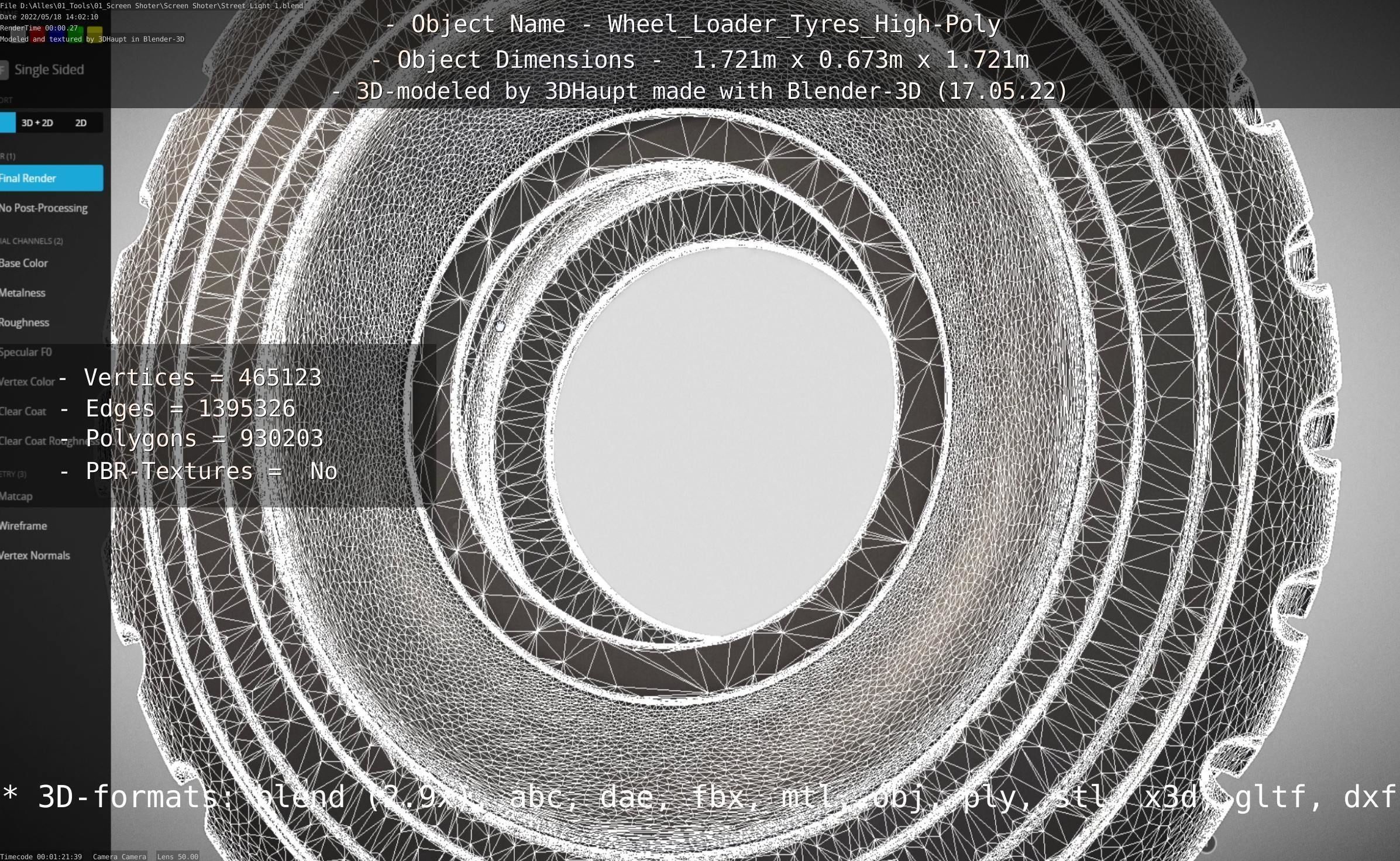 Wheel Loader Tyre High Poly Version 3D model_142