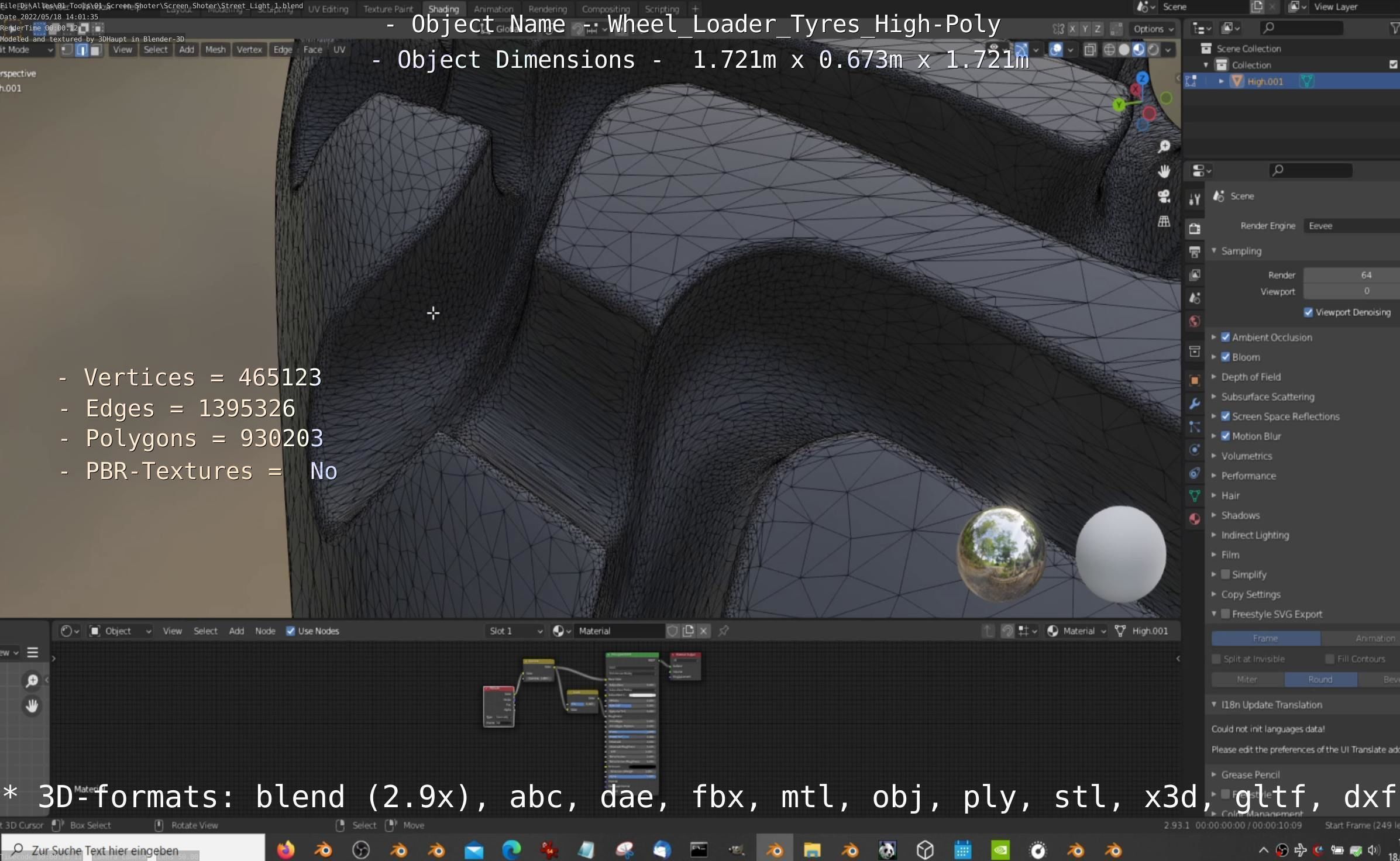 Wheel Loader Tyre High Poly Version 3D model_57