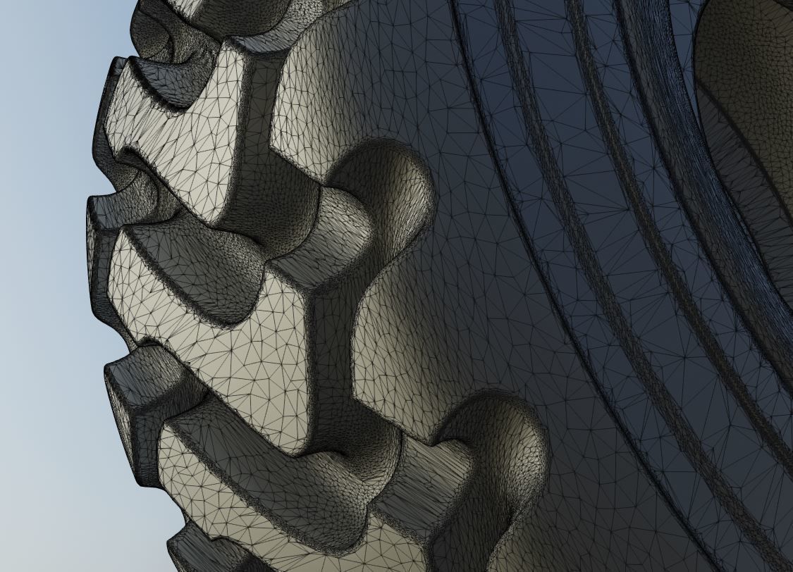 Wheel Loader Tyre High Poly Version 3D model_12