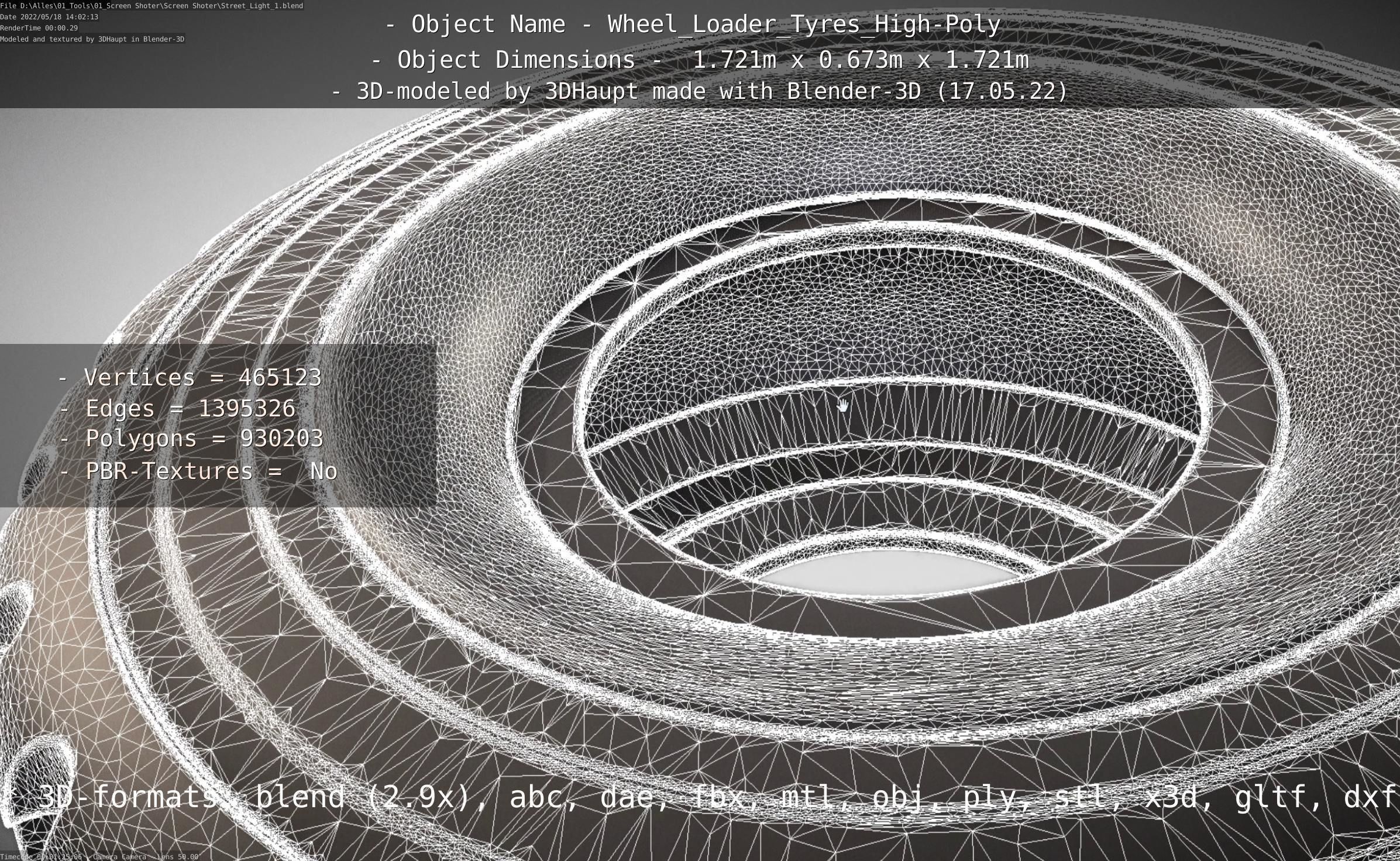 Wheel Loader Tyre High Poly Version 3D model_134