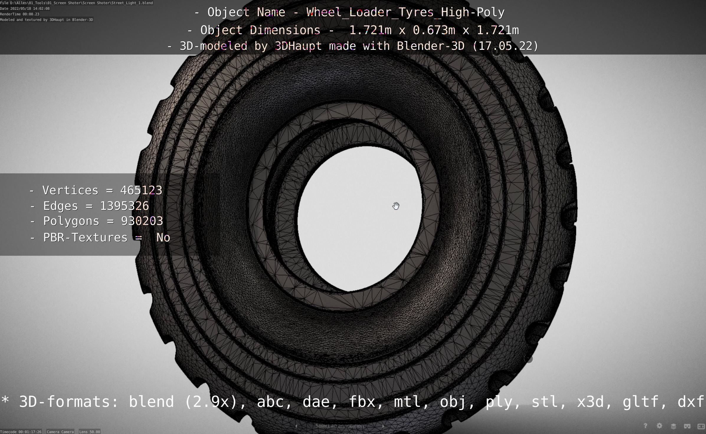 Wheel Loader Tyre High Poly Version 3D model_21