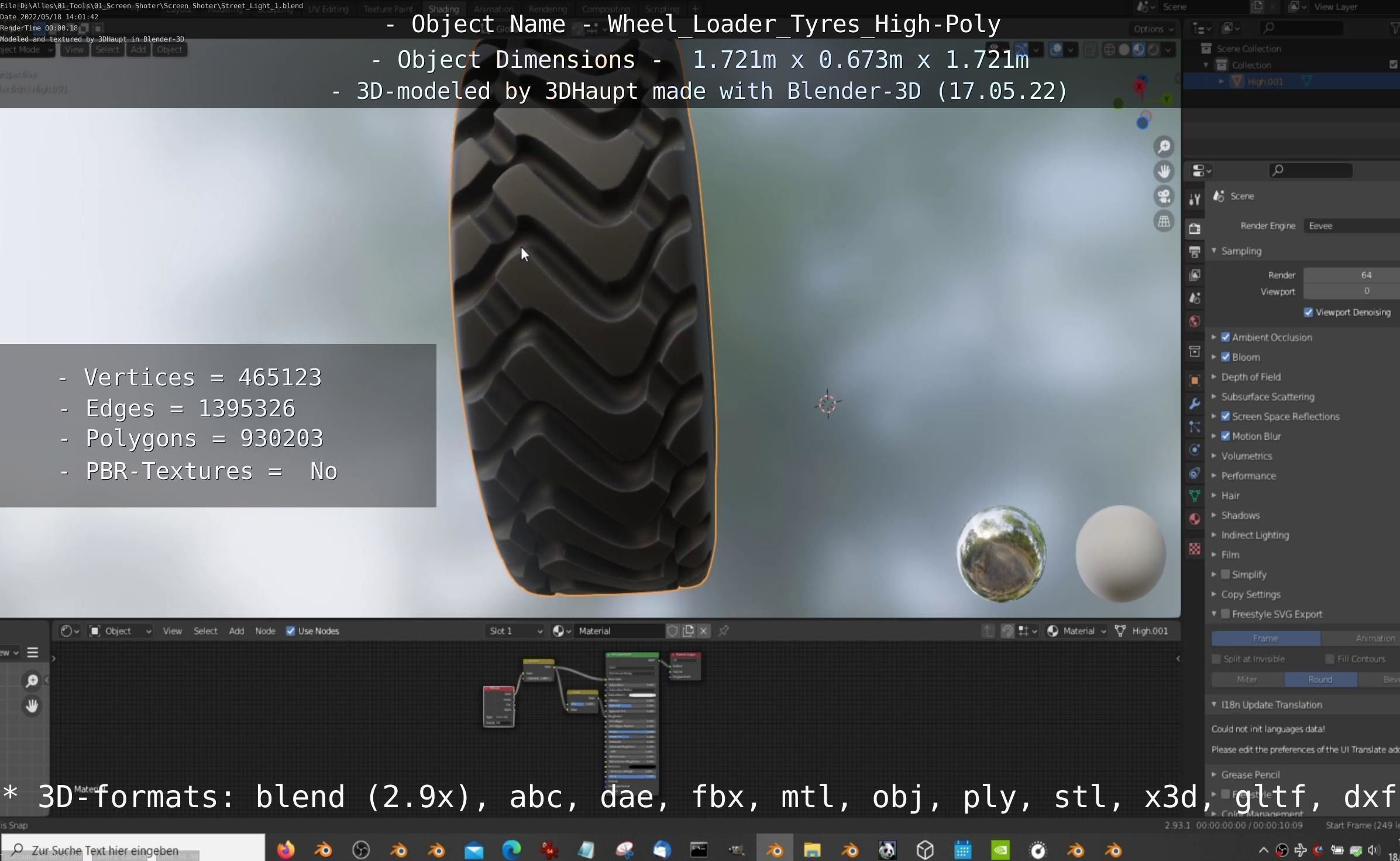 Wheel Loader Tyre High Poly Version 3D model_54