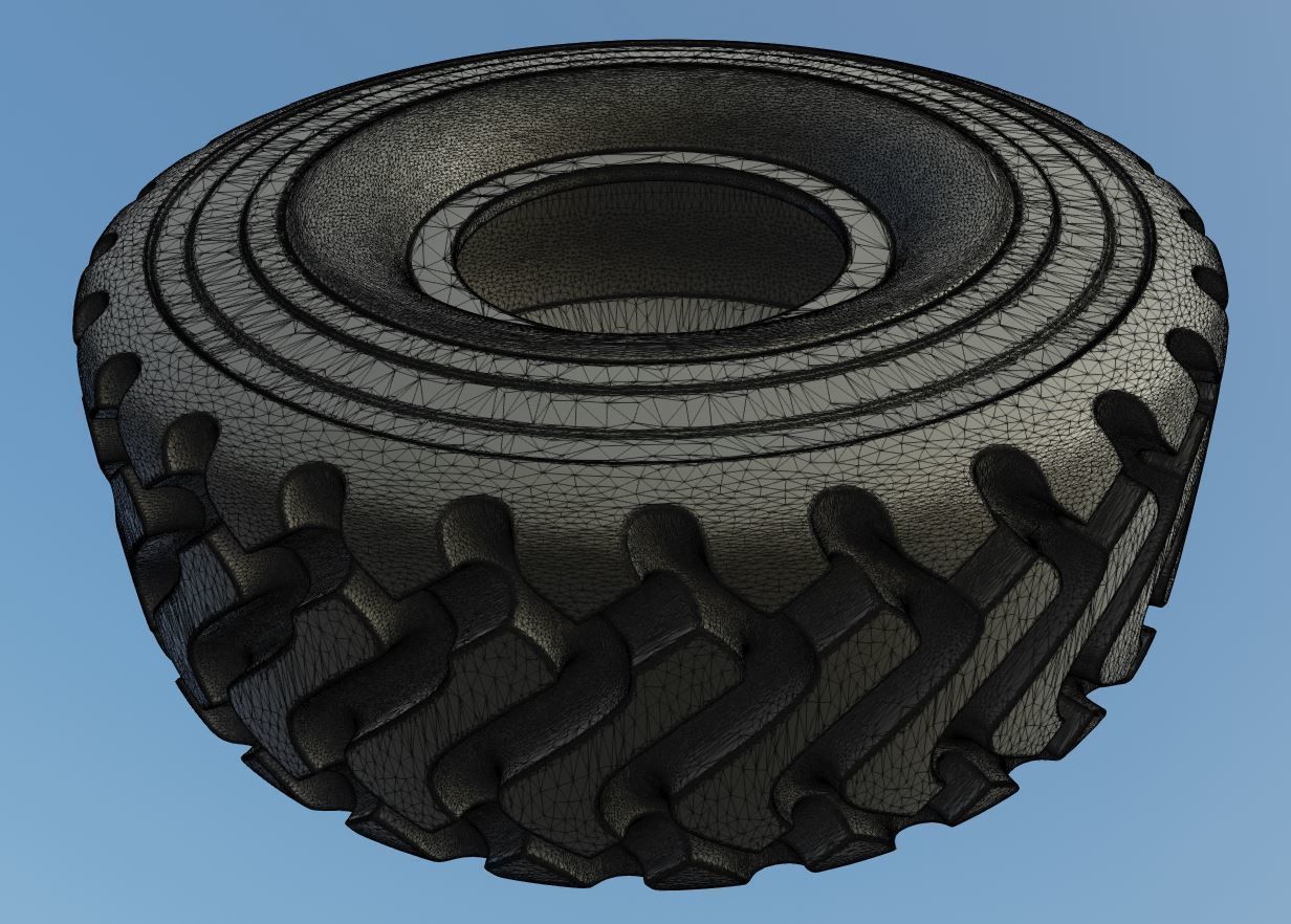 Wheel Loader Tyre High Poly Version 3D model_10
