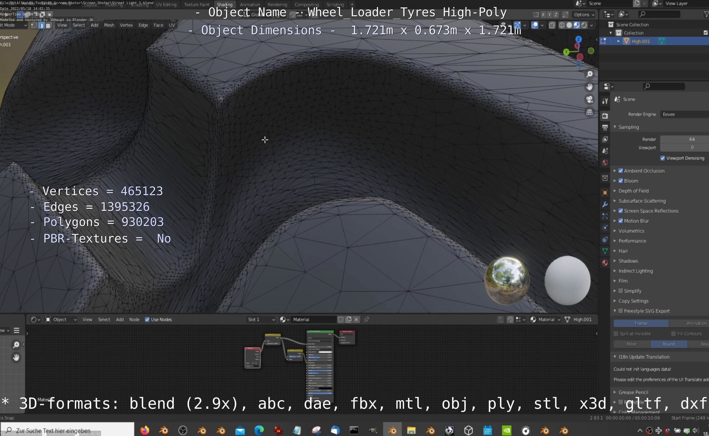 Wheel Loader Tyre High Poly Version 3D model_42