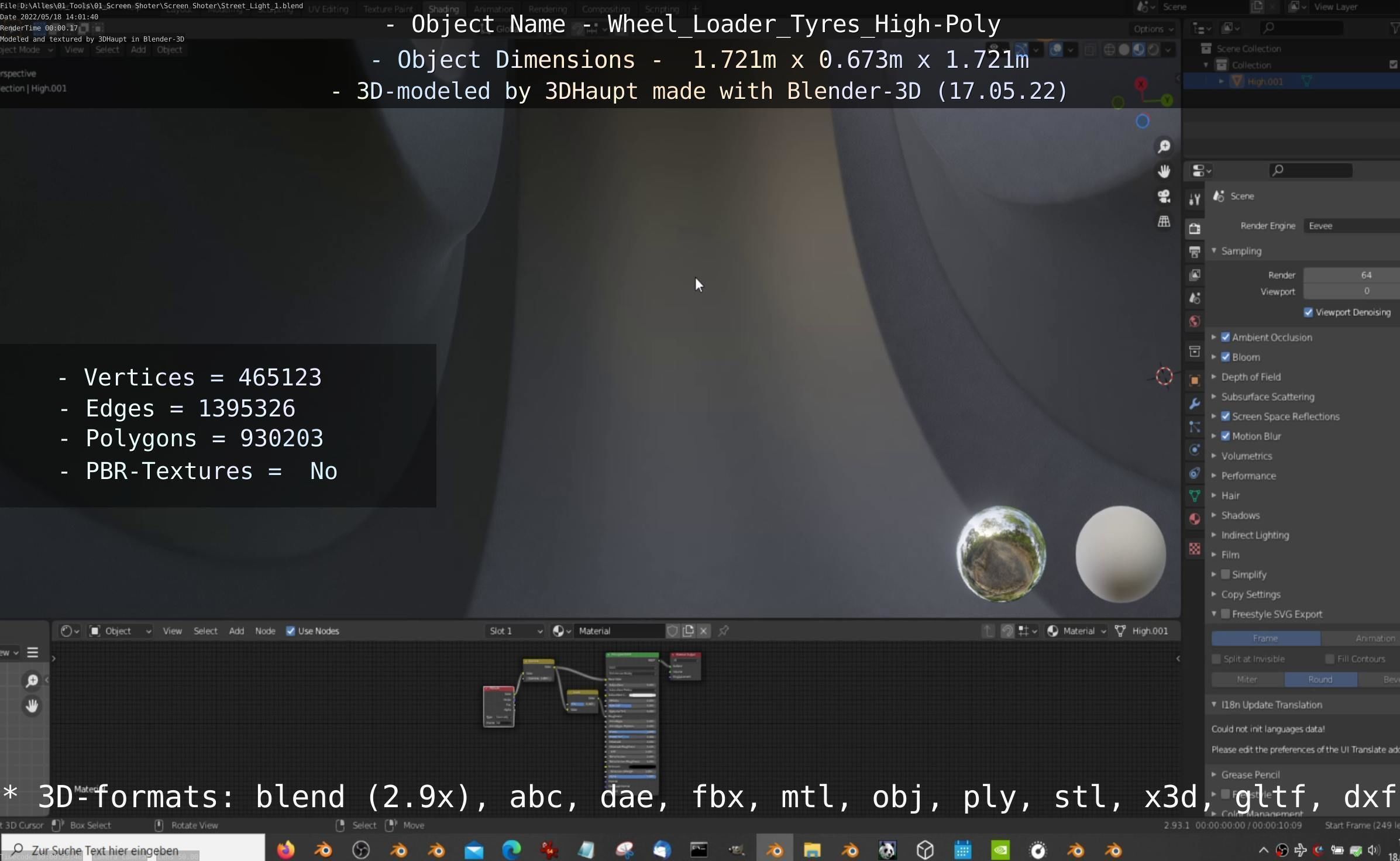 Wheel Loader Tyre High Poly Version 3D model_64