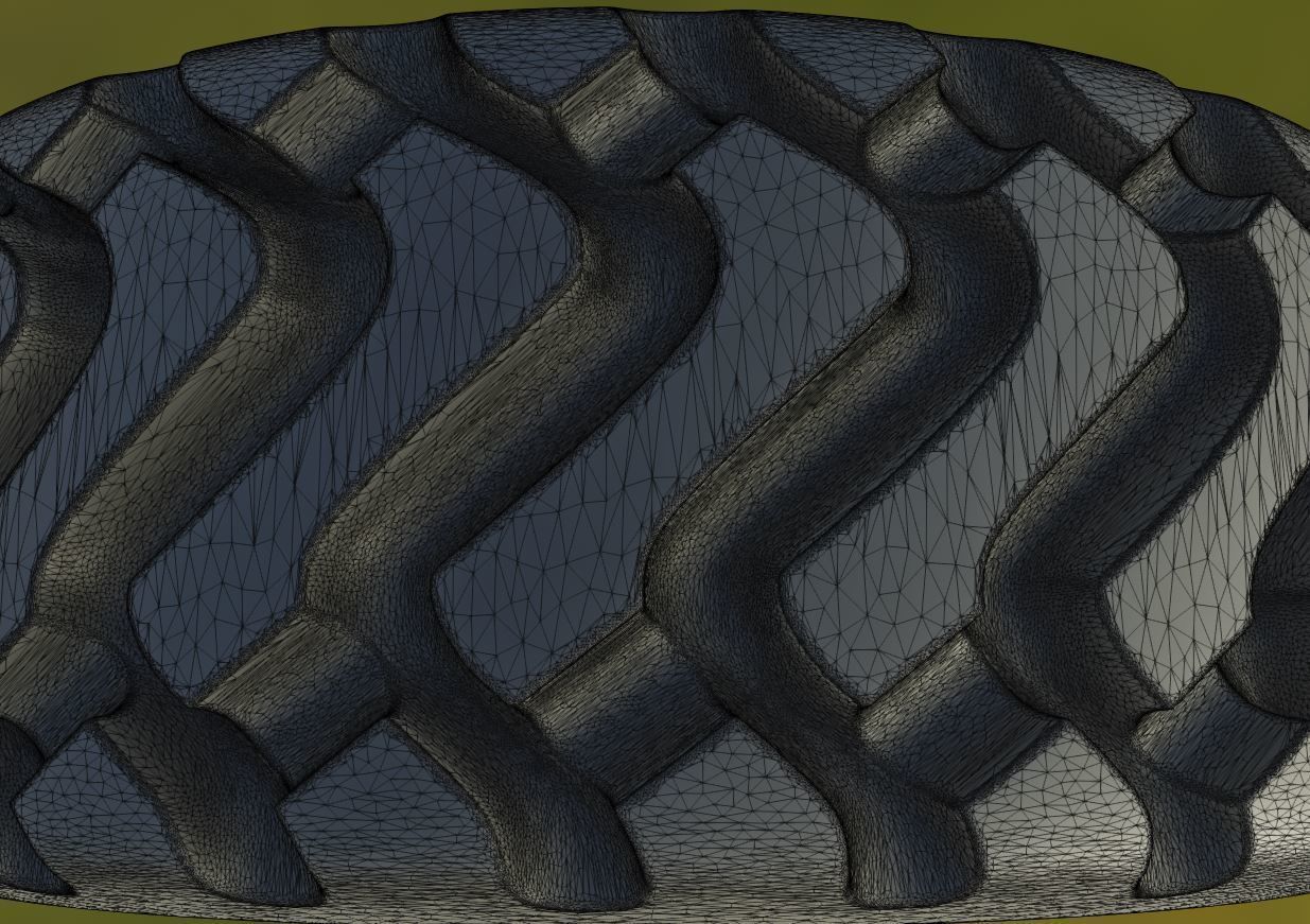 Wheel Loader Tyre High Poly Version 3D model_6