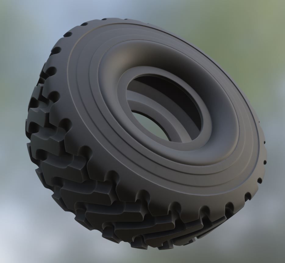 Wheel Loader Tyre High Poly Version 3D model_3