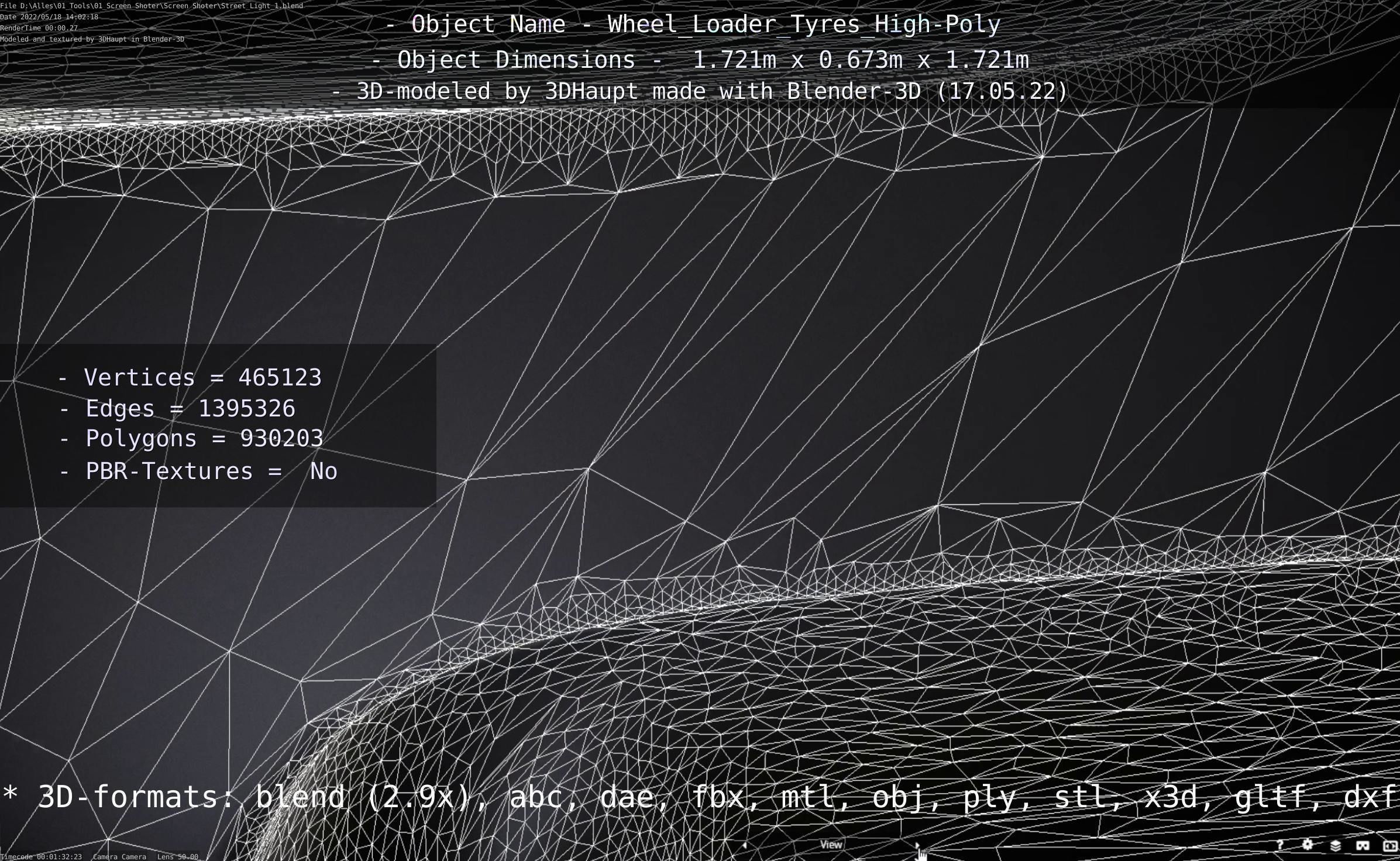 Wheel Loader Tyre High Poly Version 3D model_115