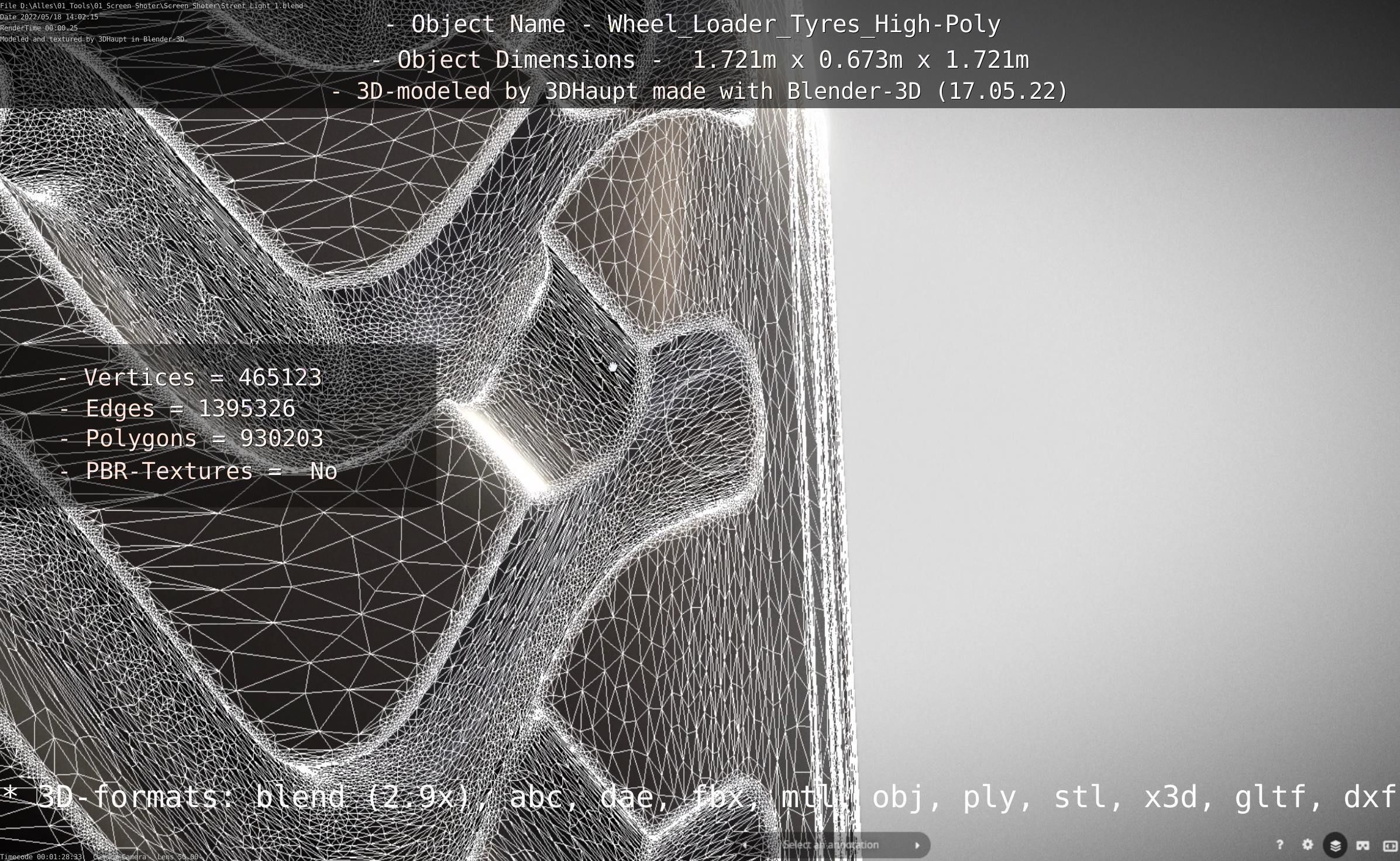 Wheel Loader Tyre High Poly Version 3D model_137