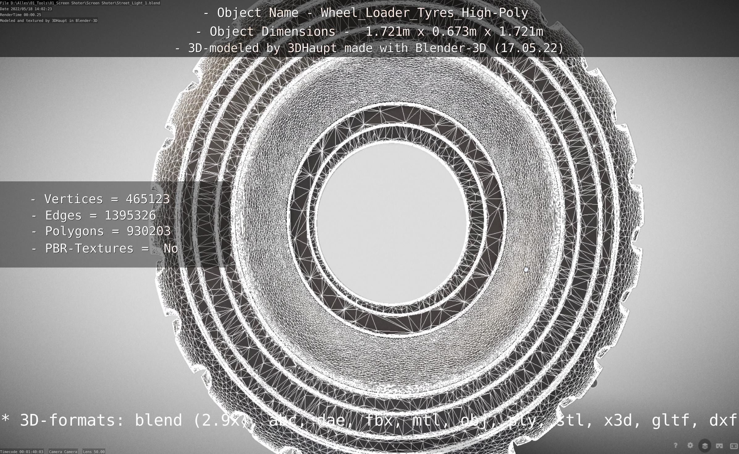 Wheel Loader Tyre High Poly Version 3D model_141