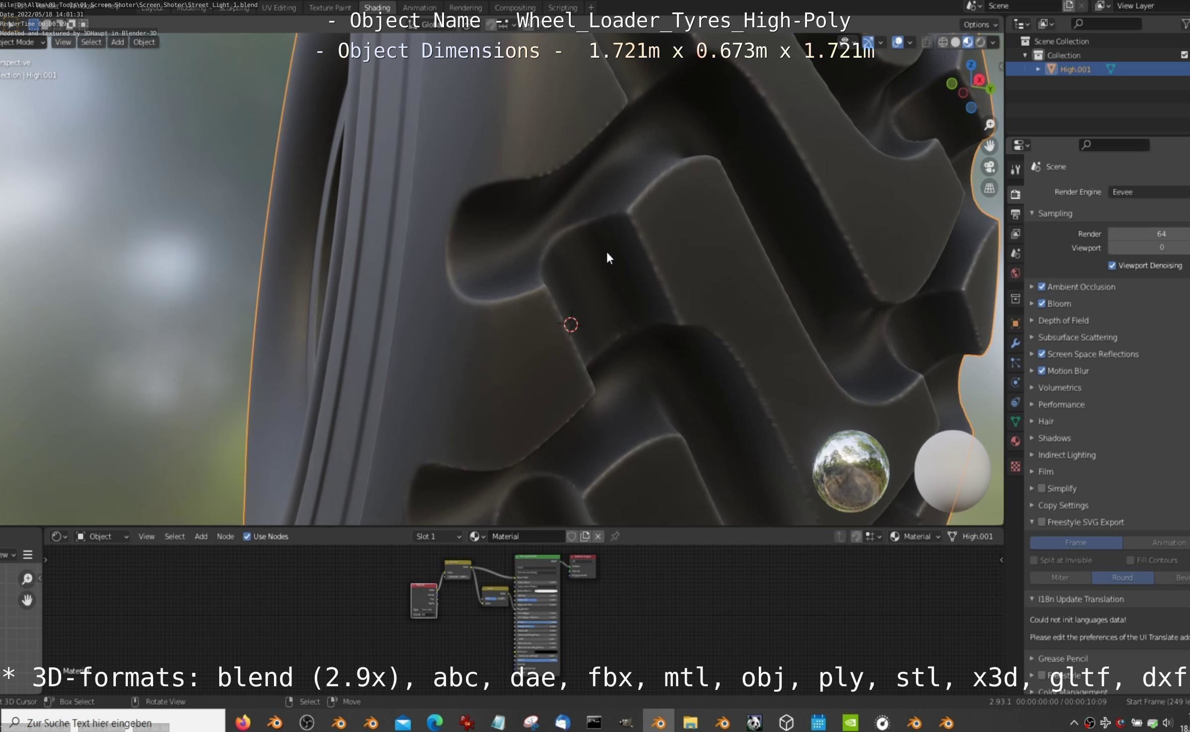 Wheel Loader Tyre High Poly Version 3D model_31