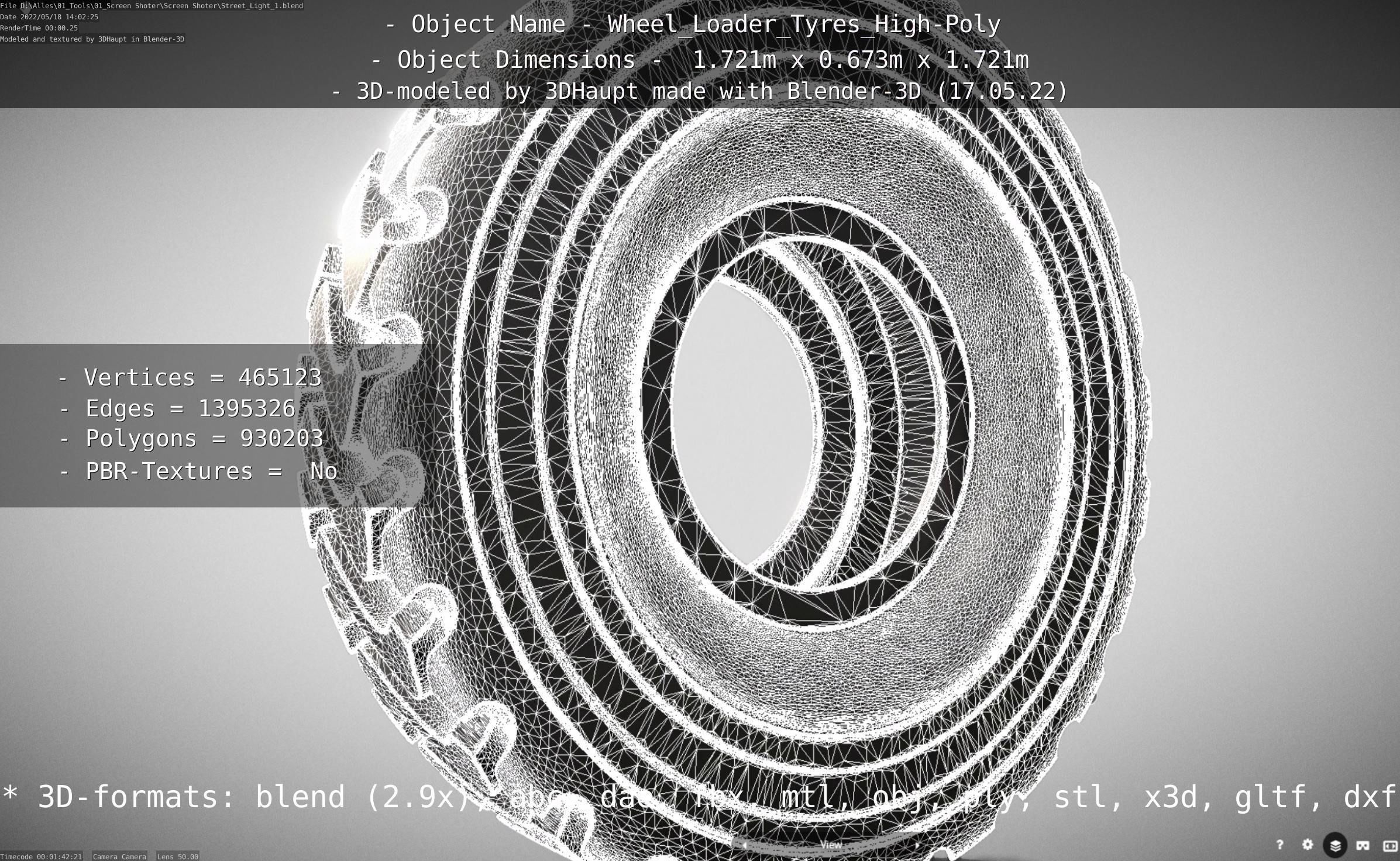 Wheel Loader Tyre High Poly Version 3D model_117