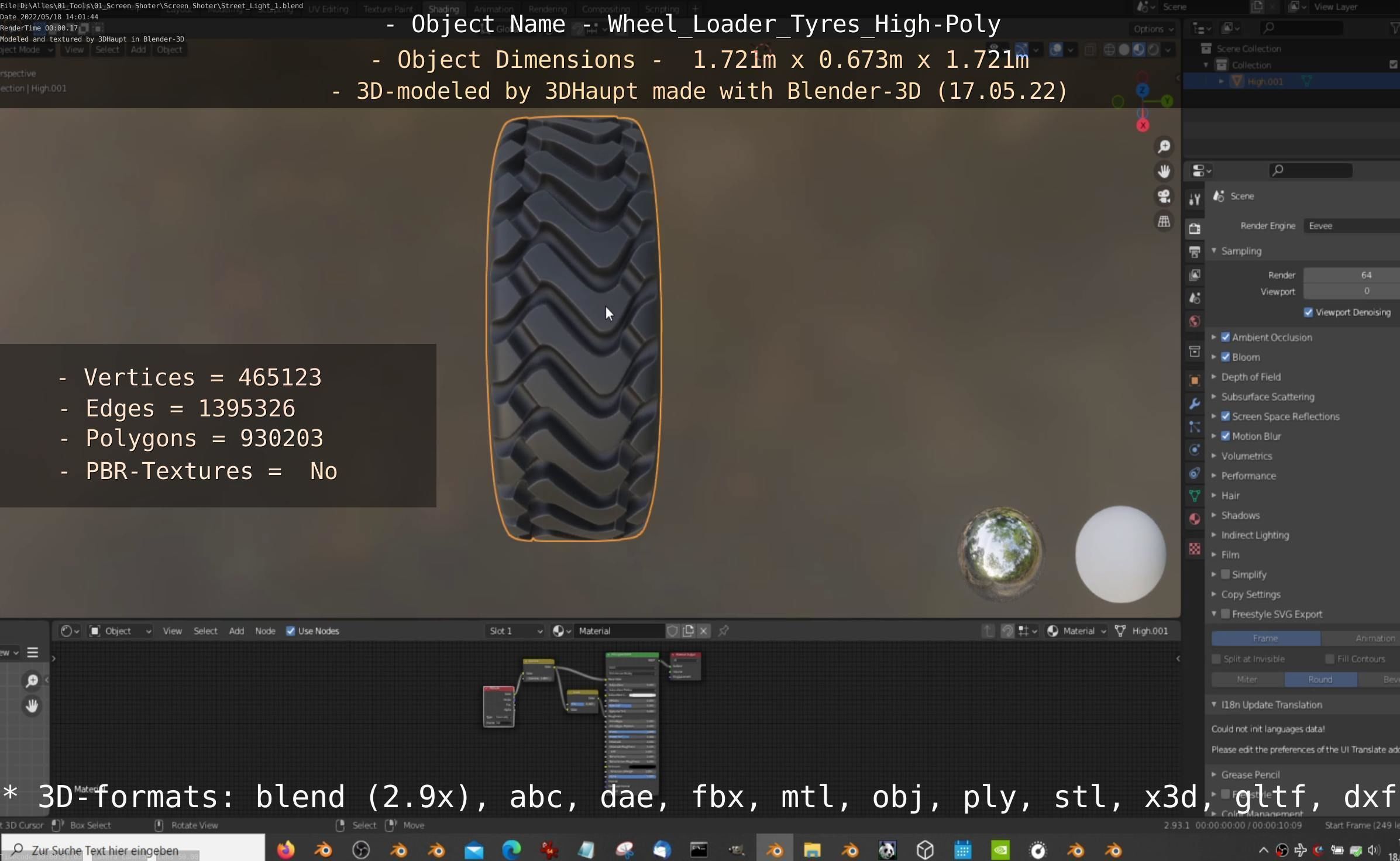 Wheel Loader Tyre High Poly Version 3D model_72