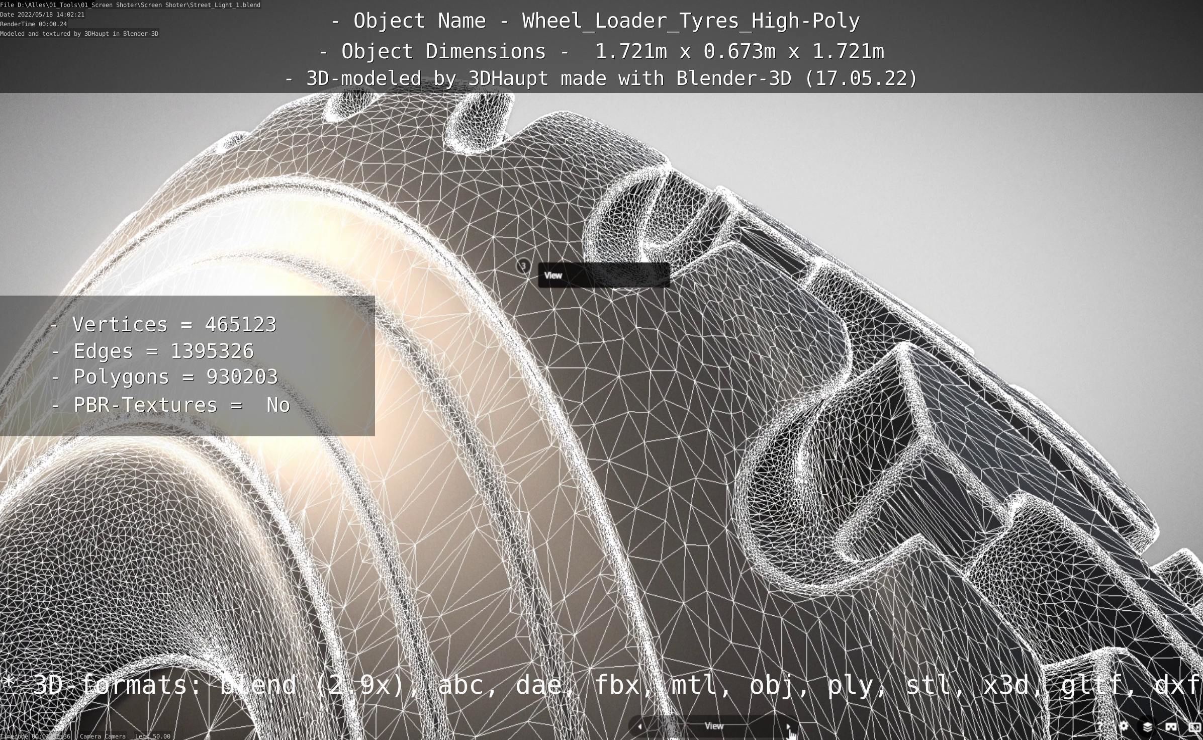 Wheel Loader Tyre High Poly Version 3D model_25